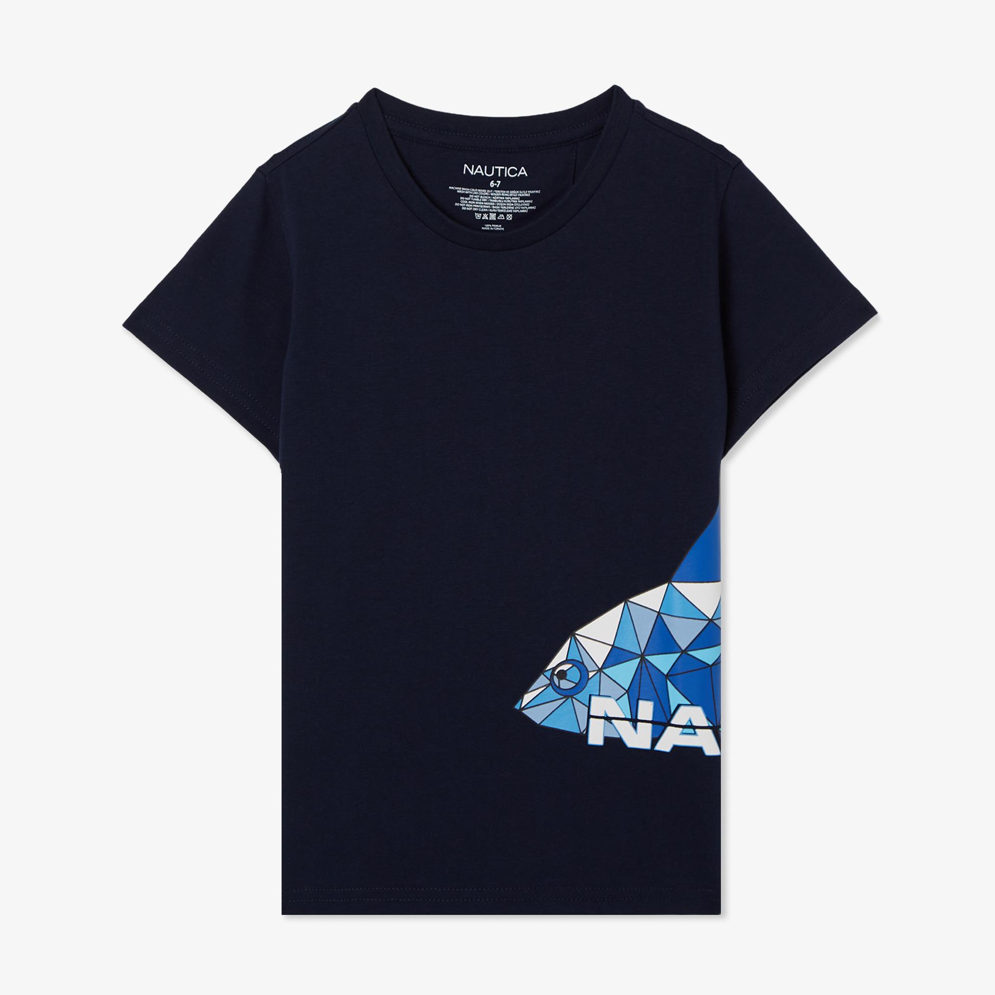 Nautica Erkek Çocuk Lacivert Regular Fit Baskılı T-Shirt