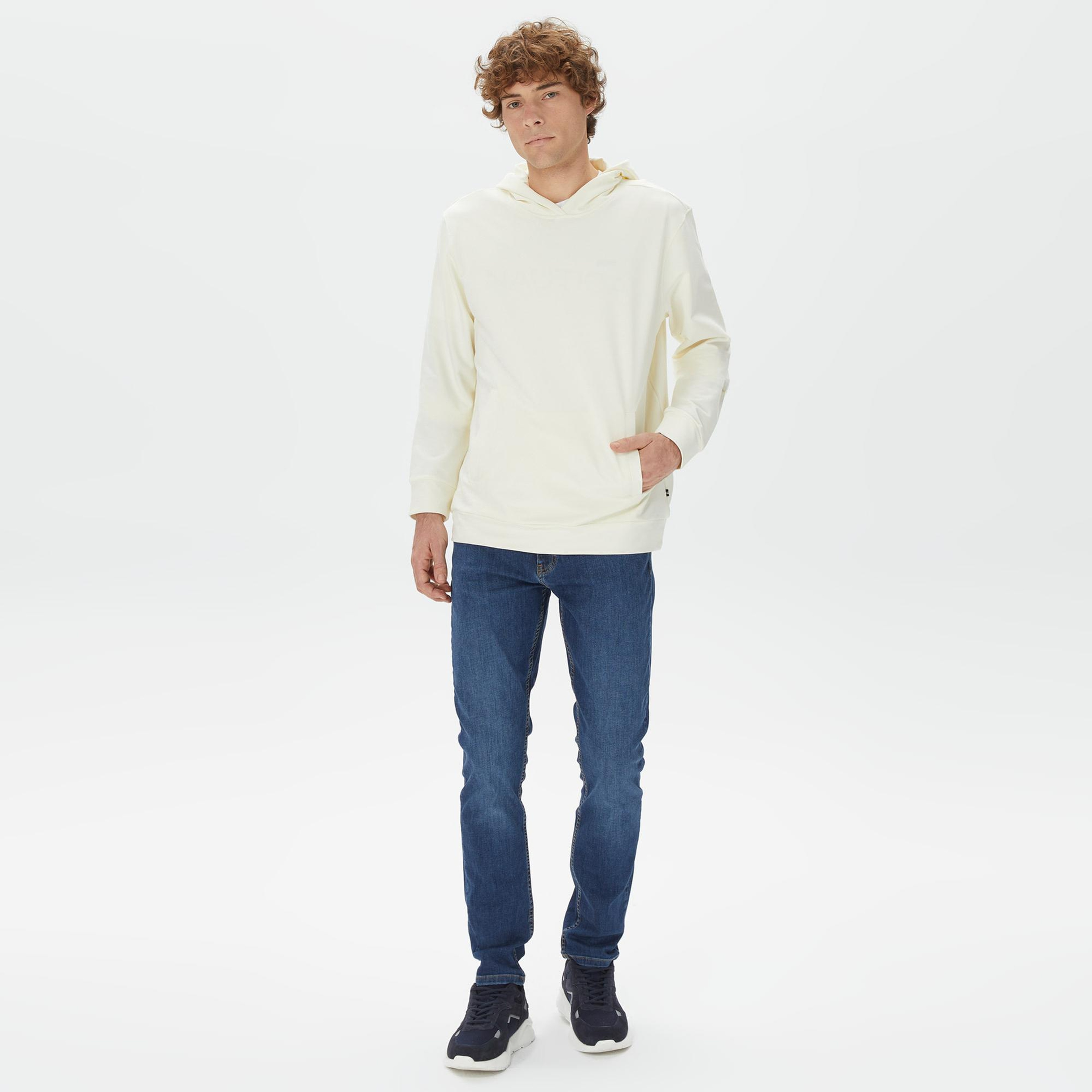Nautica Erkek Krem Rengi Standart Fit Sweatshirt