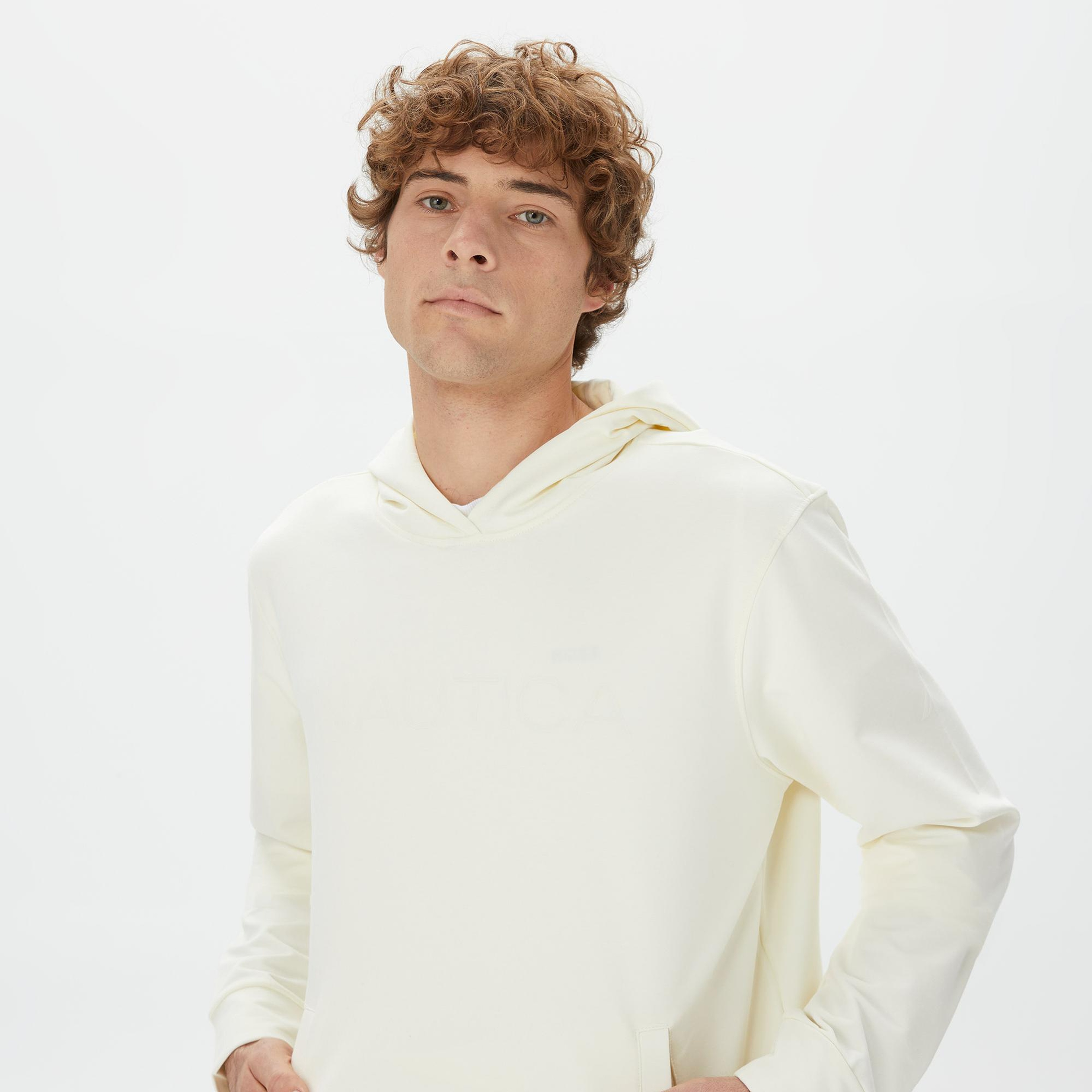 Nautica Erkek Krem Rengi Standart Fit Sweatshirt