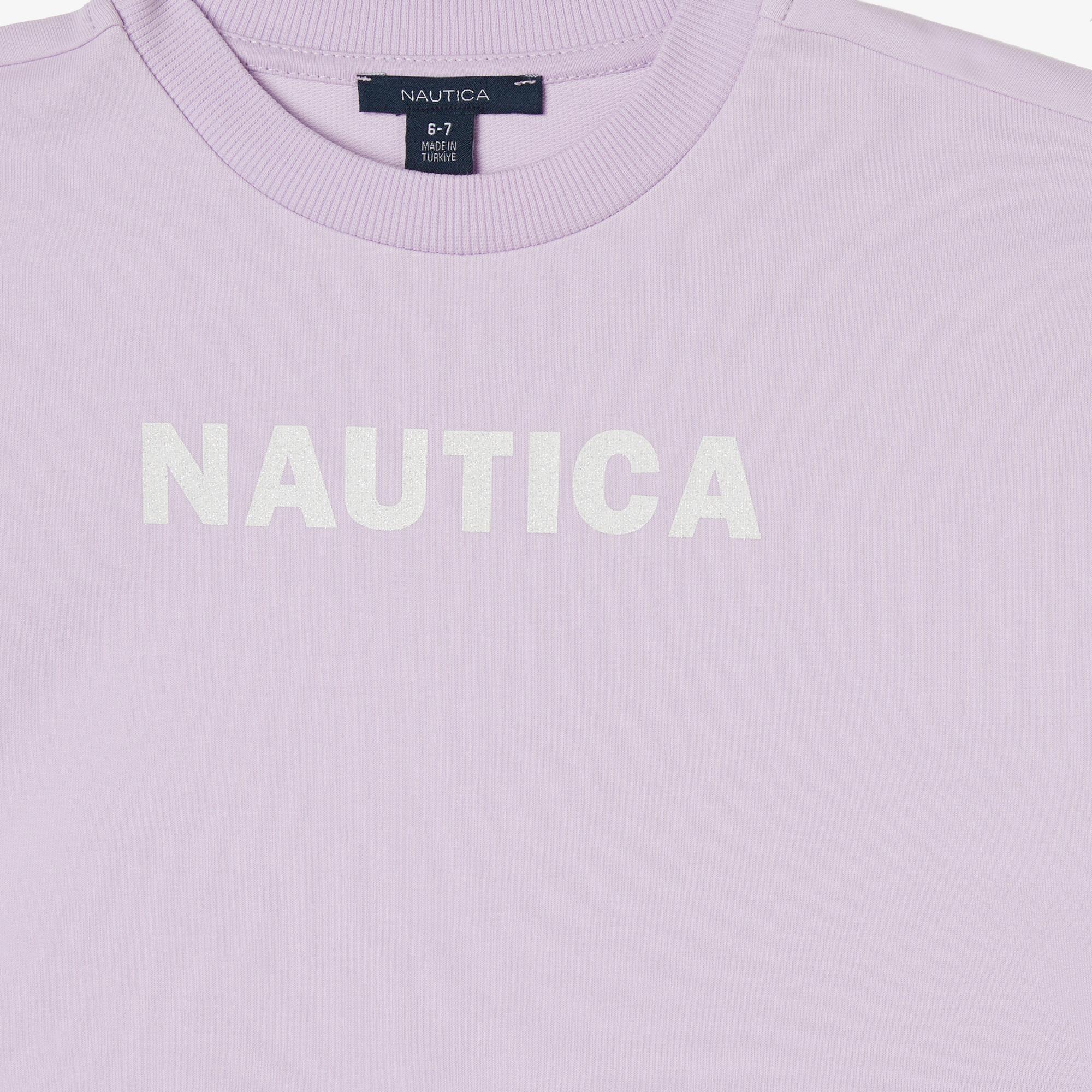 Nautica Kız Çocuk Mor Oversize Sweatshirt