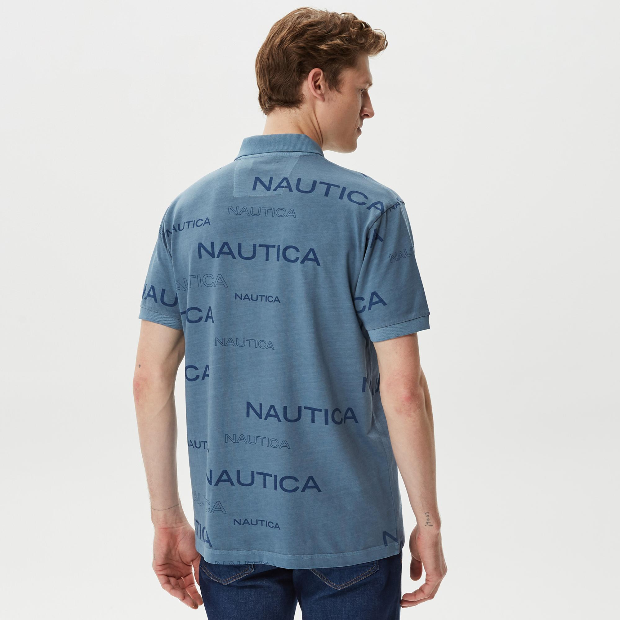 Nautica Erkek Mavi Classic Fit Kısa Kollu Polo Yaka T-Shirt