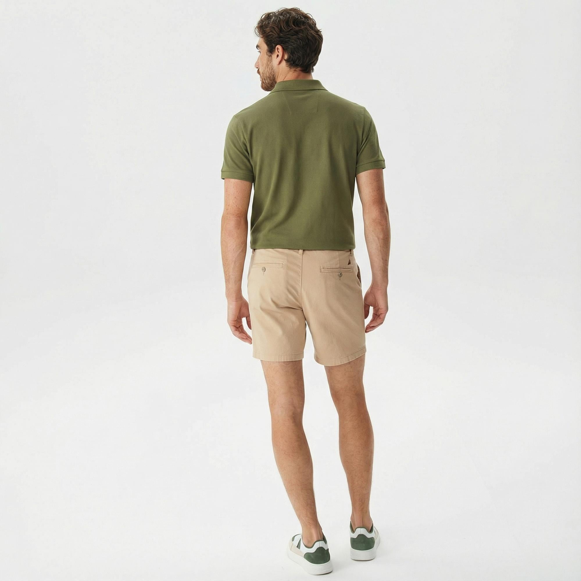 Nautica Erkek Bej Slim Fit Bermuda Şort