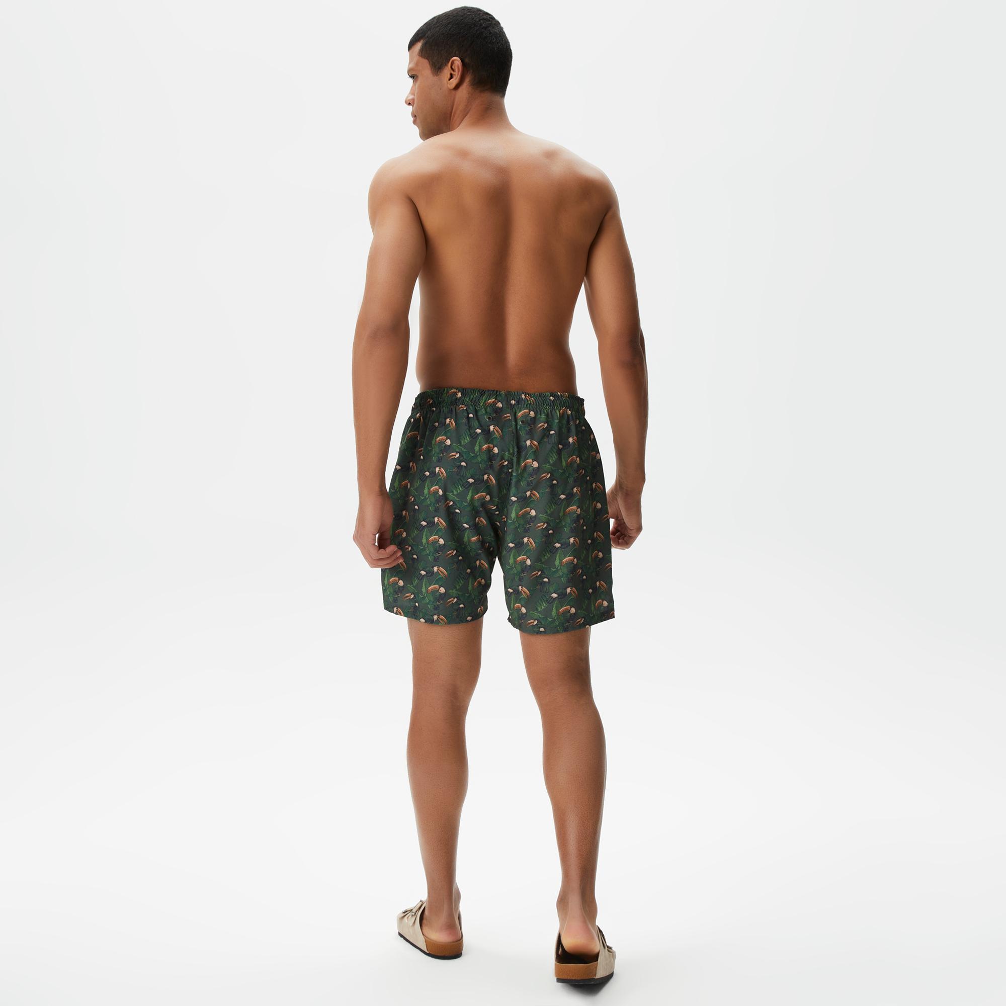 Nautica Erkek Yeşil Baskılı Deniz Şortu