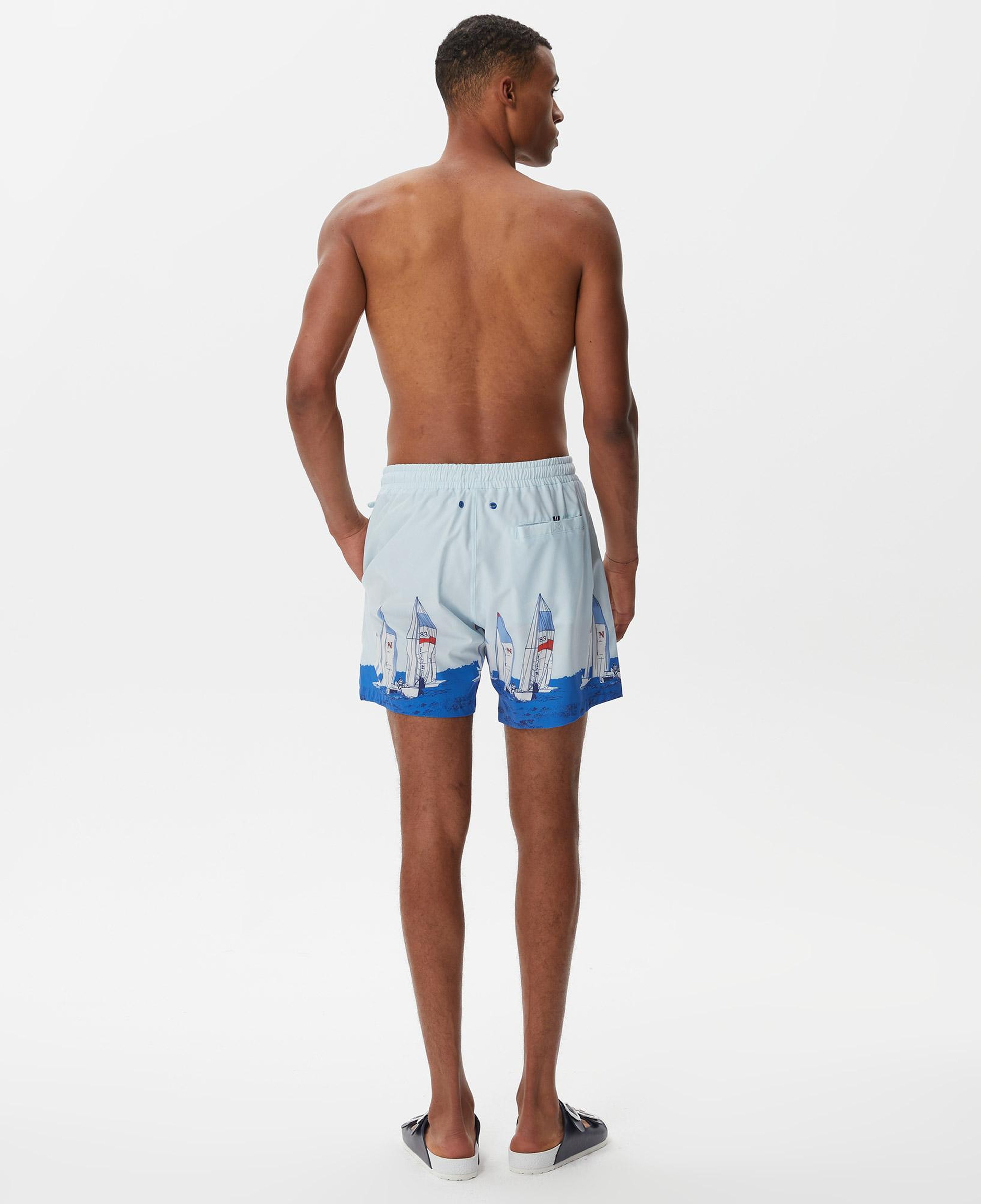 Nautica Erkek Mavi Baskılı Deniz Şortu