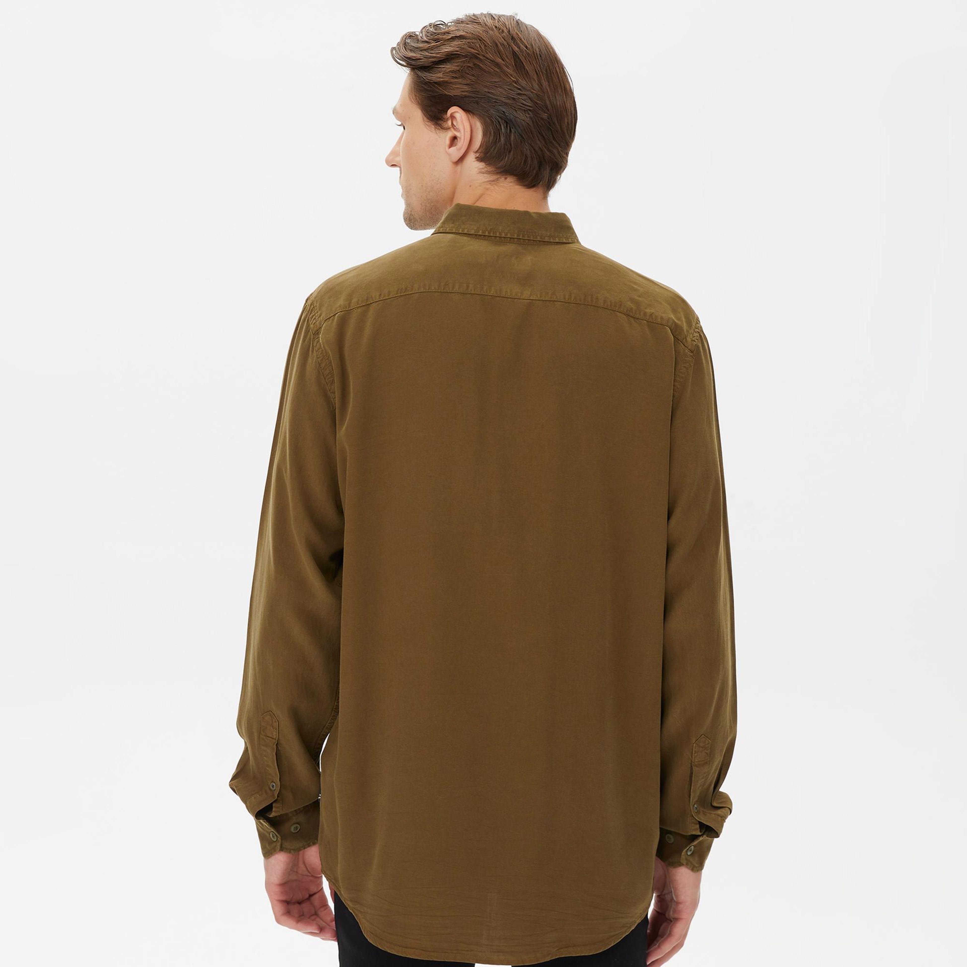 Nautica Erkek Kahverengi Classic Fit Gömlek