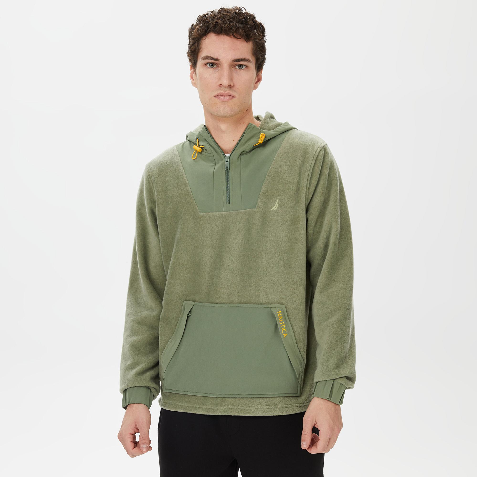 Nautica Erkek Yeşil Standart Fit Kapüşonlu Sweatshirt