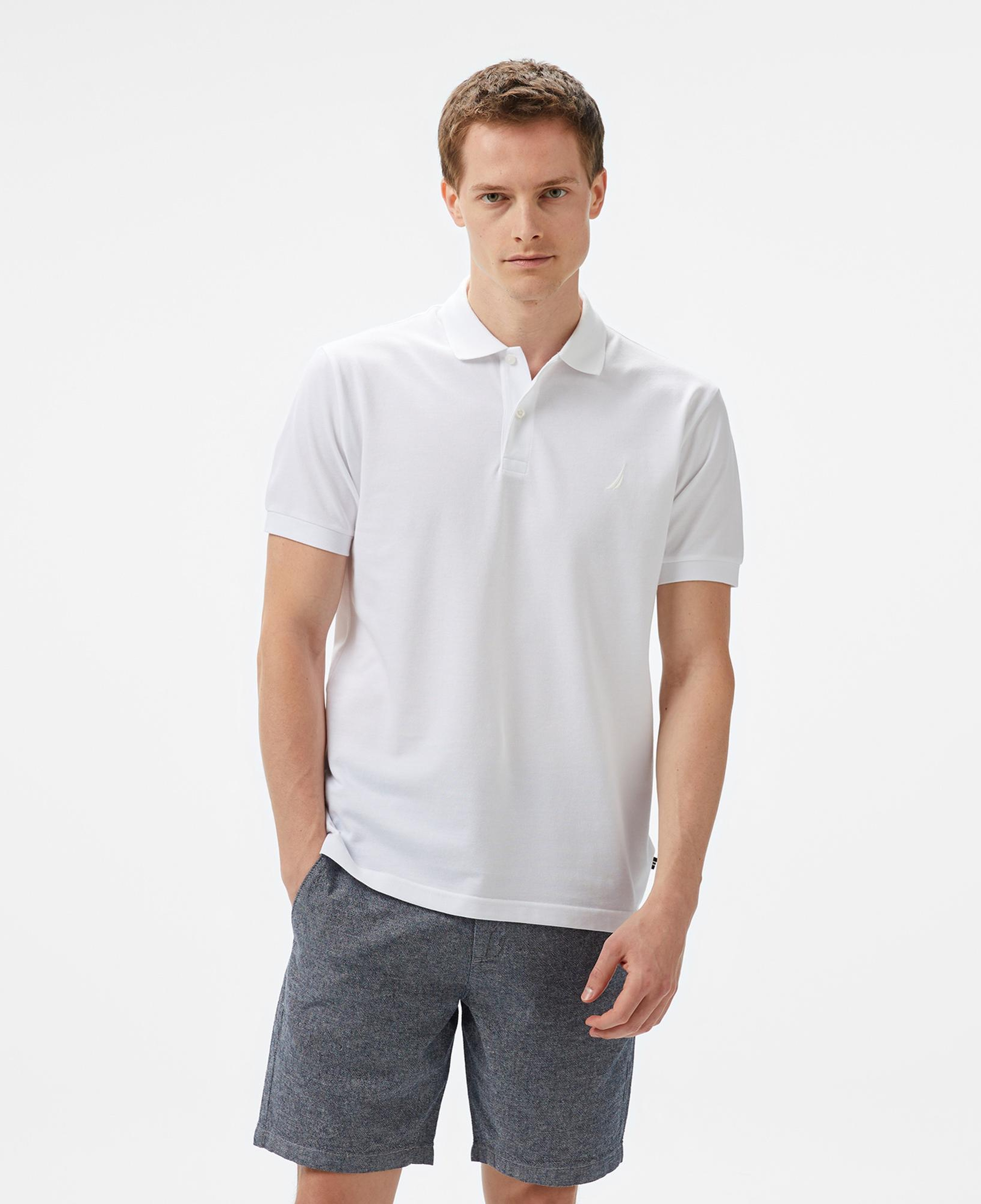 Nautica Erkek Beyaz Classic Fit Polo Yaka T-Shirt