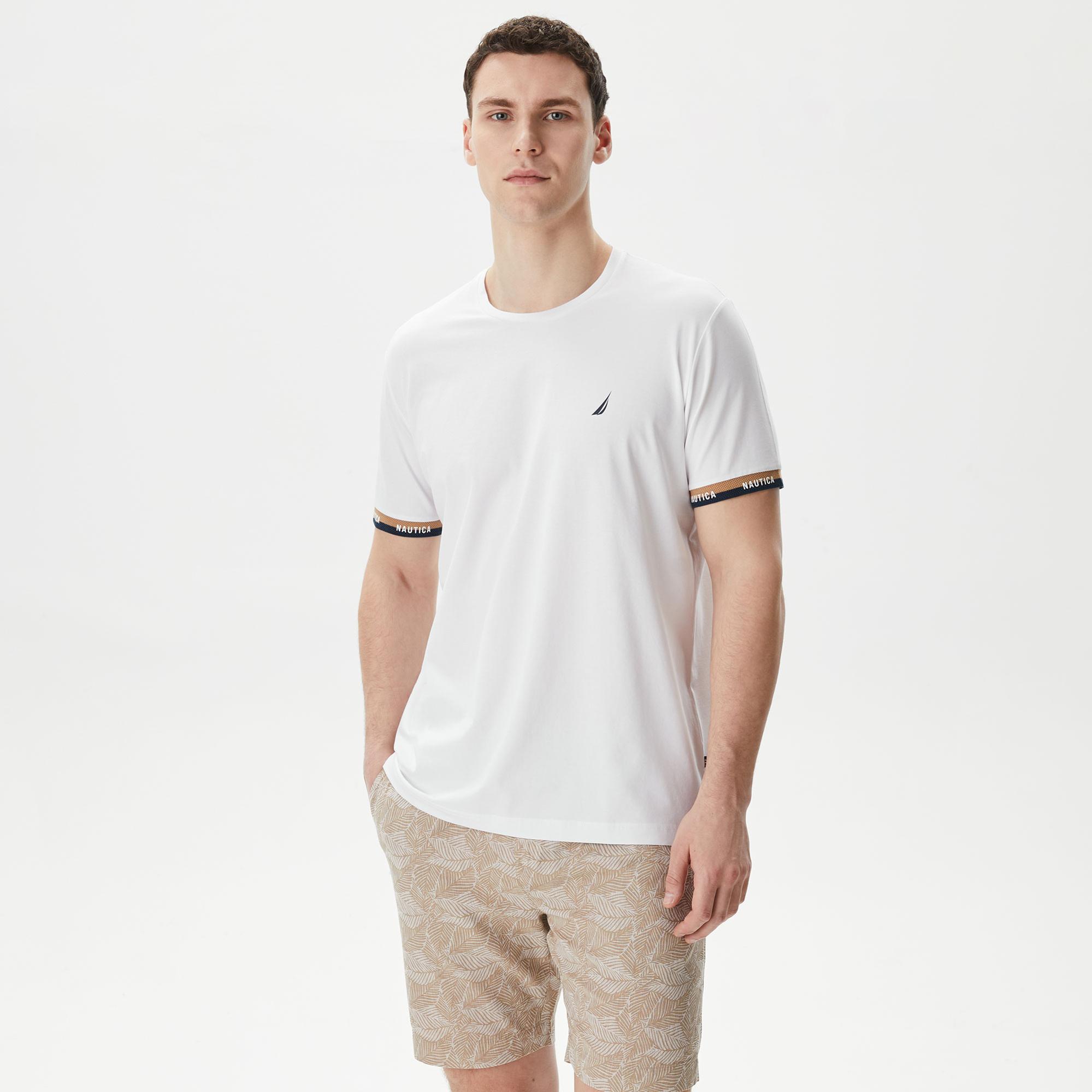 Nautica Erkek Beyaz Standart Fit T-Shirt