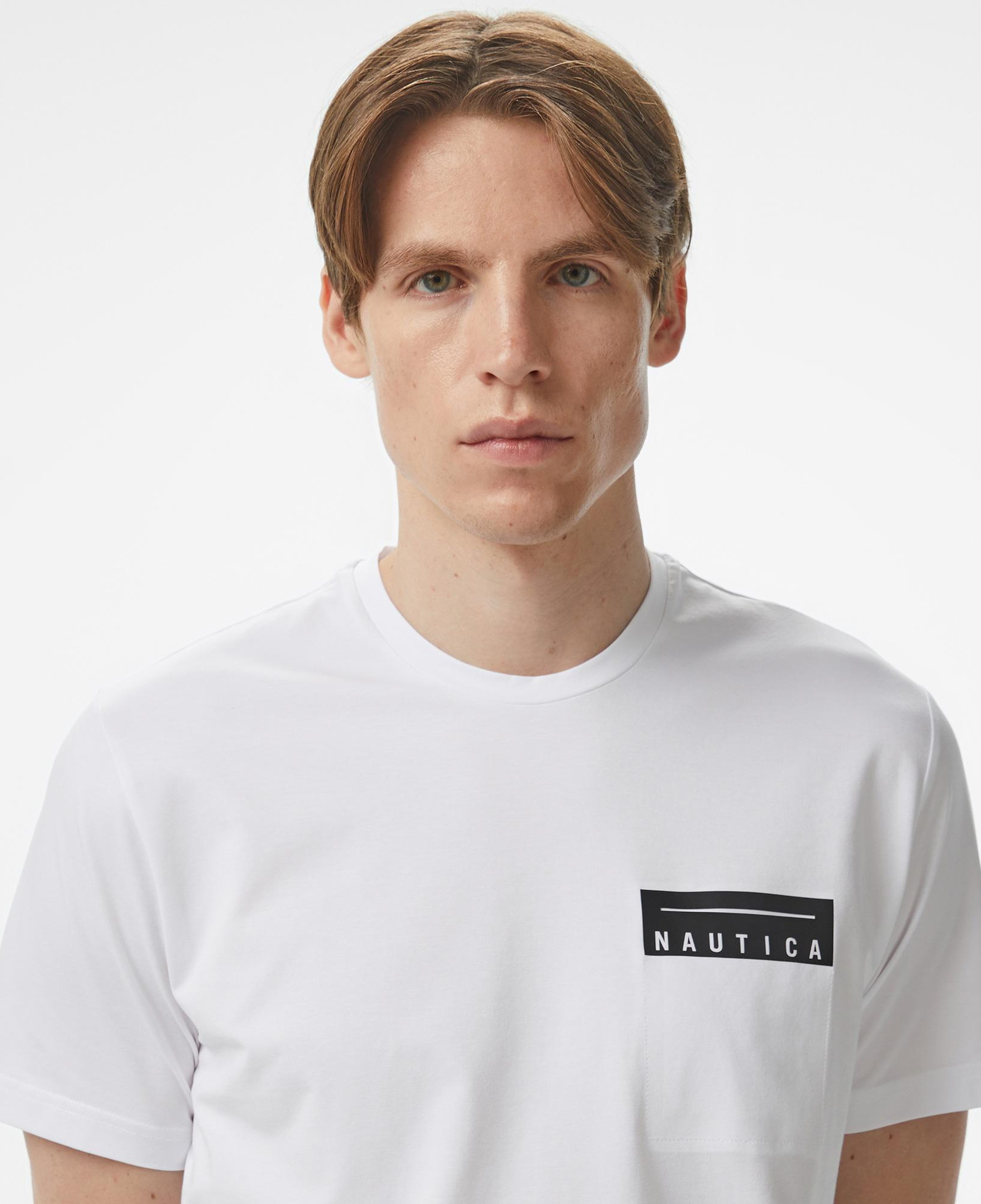 Nautica Erkek Beyaz Regular Fit Baskılı T-Shirt