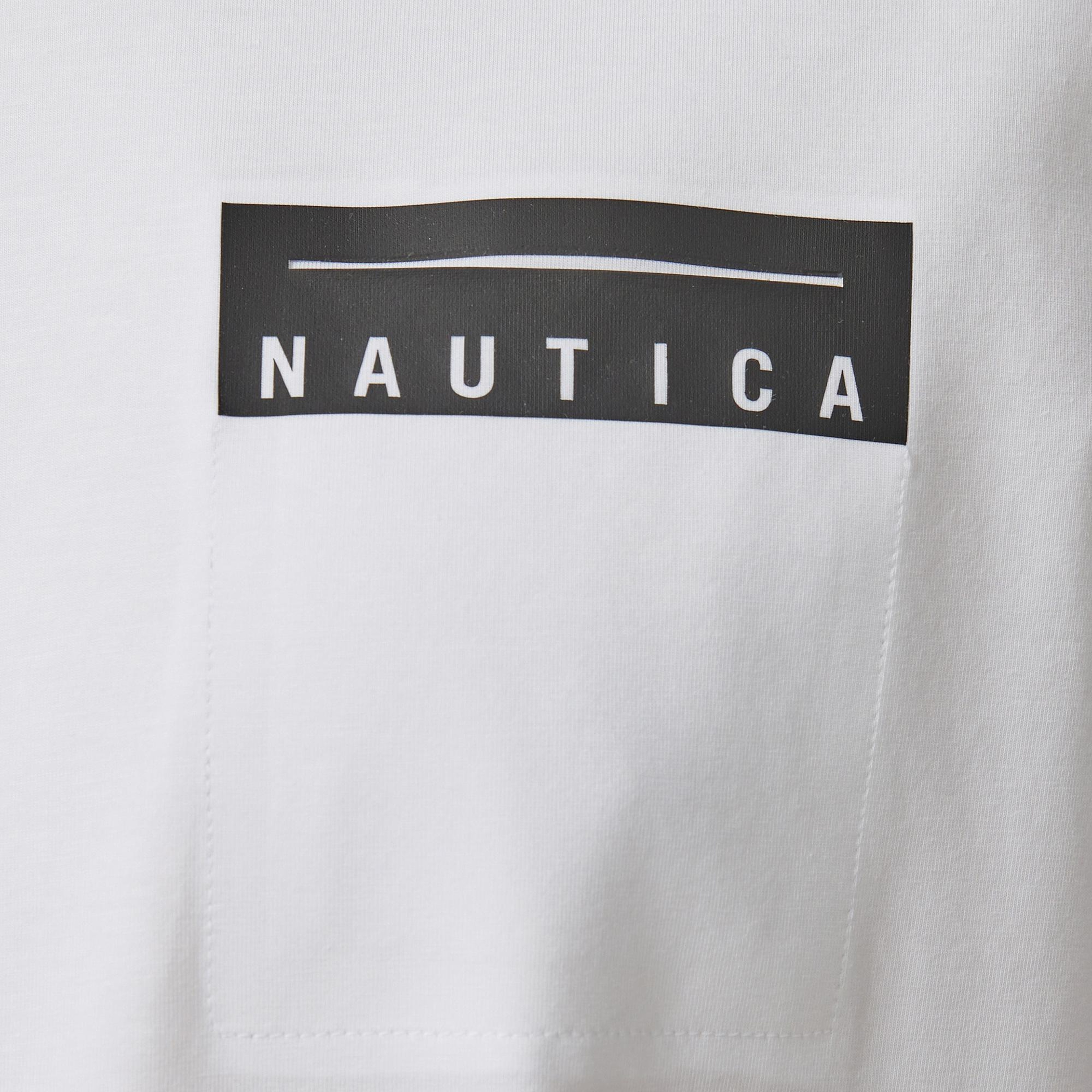 Nautica Erkek Beyaz Regular Fit Baskılı T-Shirt