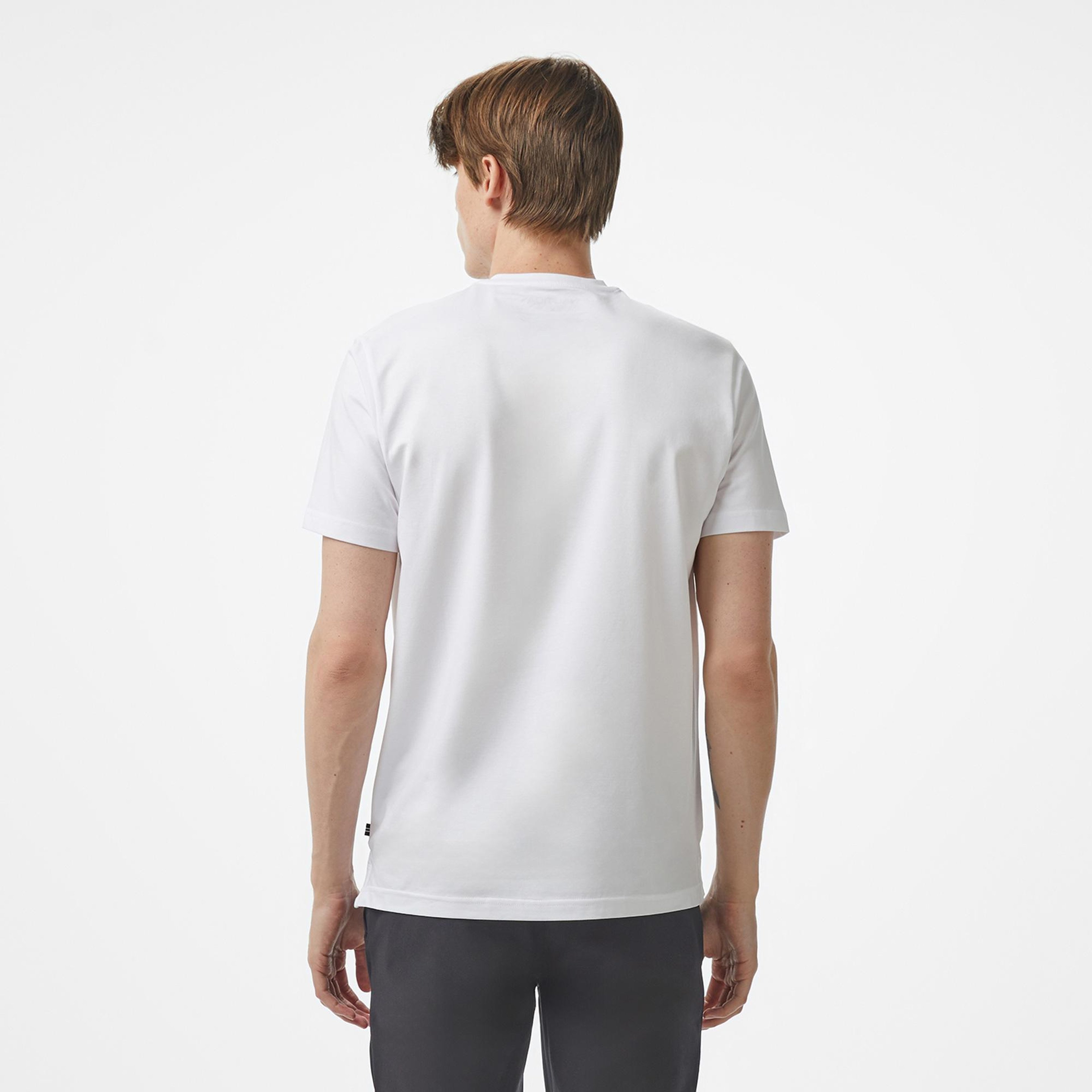 Nautica Erkek Beyaz Regular Fit Baskılı T-Shirt