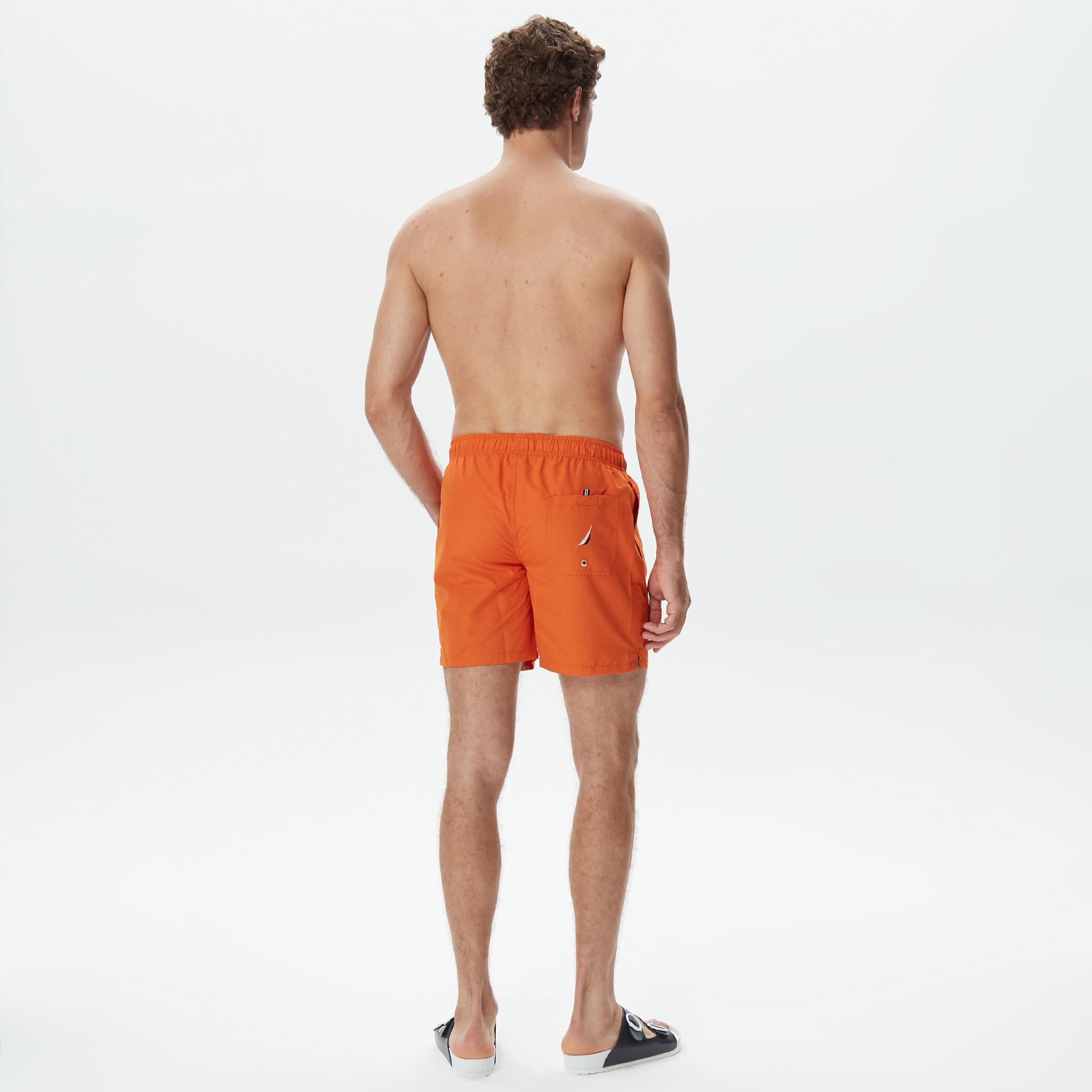 Nautica Erkek Turuncu Standart Fit Deniz Şortu