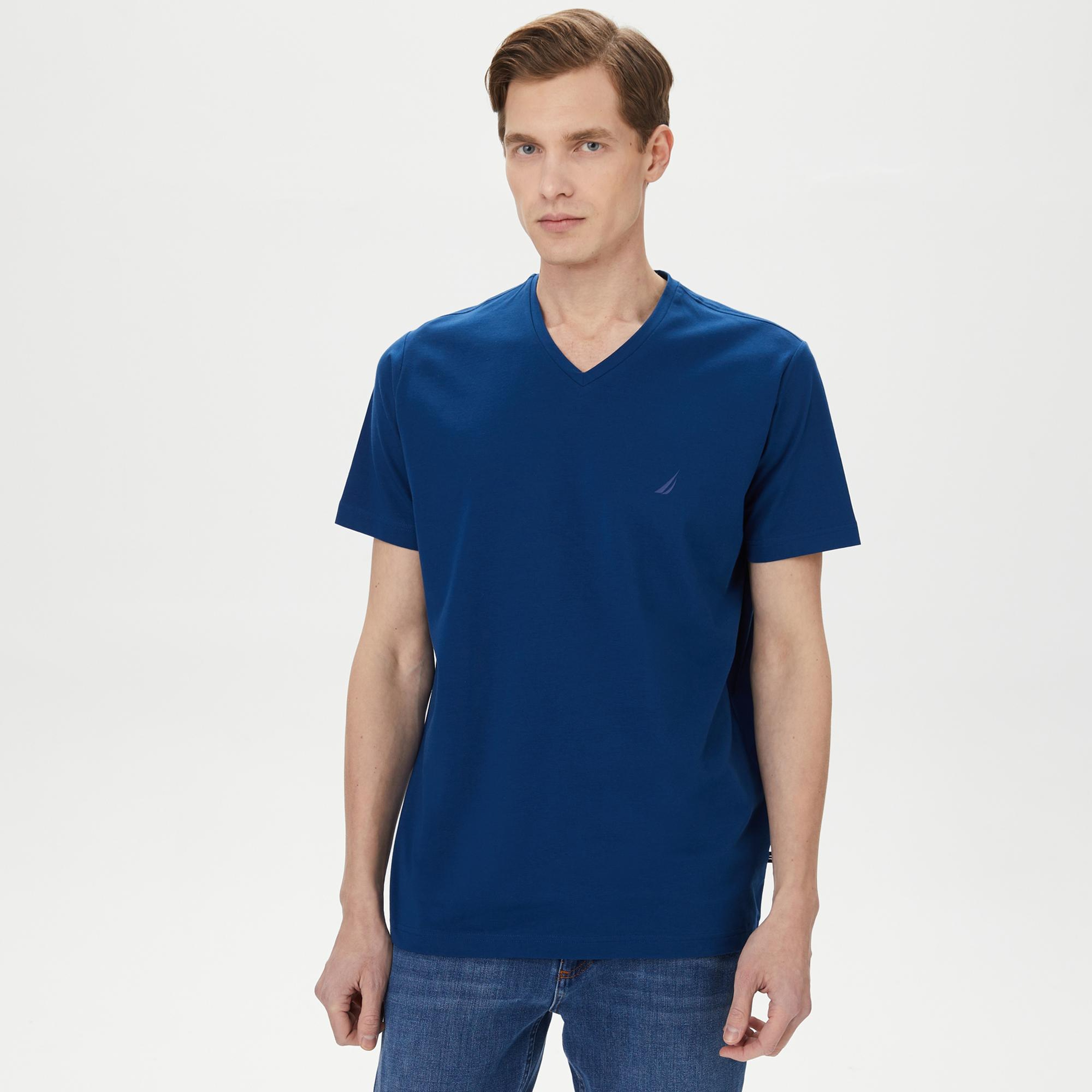Nautica Erkek Mavi Standart Fit T-Shirt