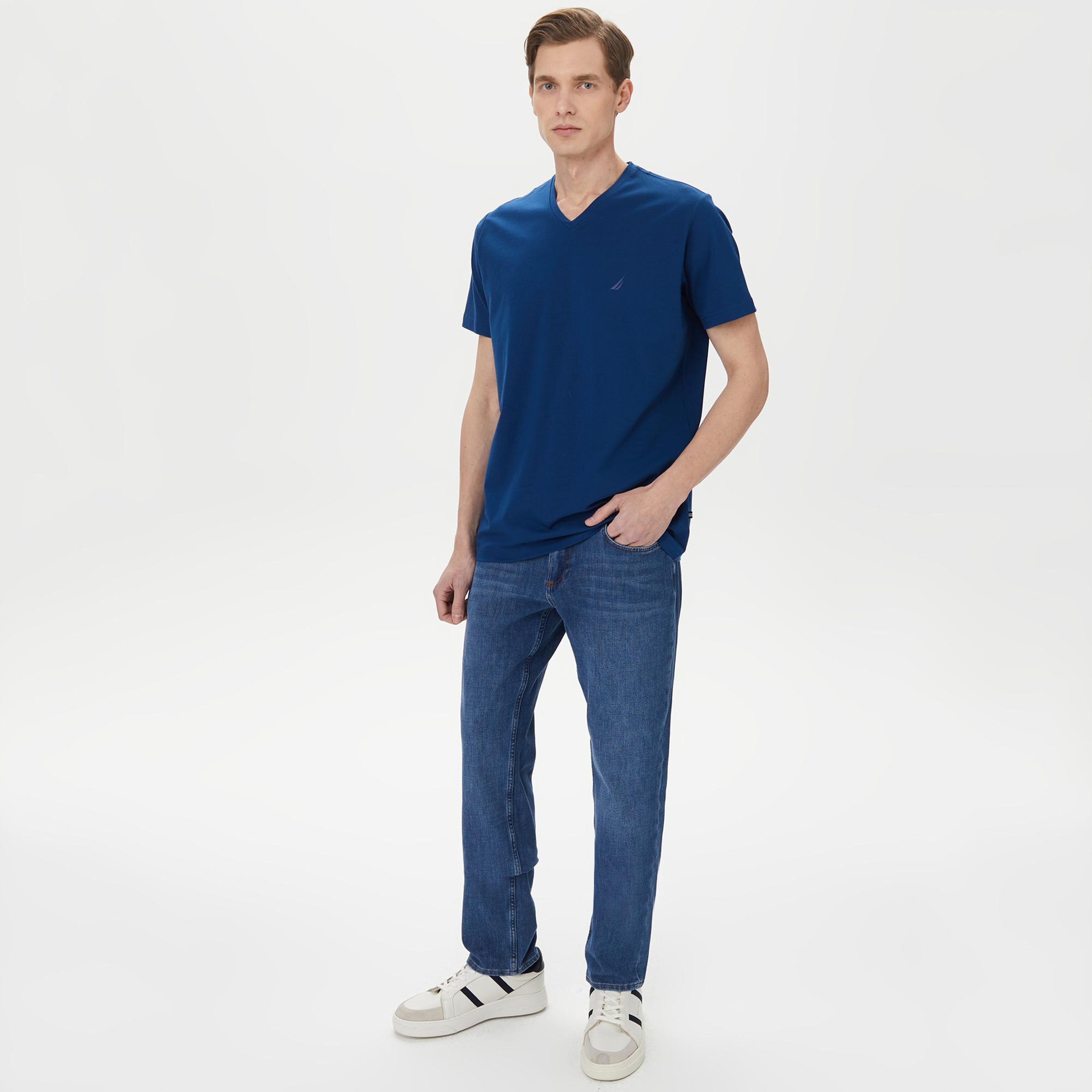 Nautica Erkek Mavi Standart Fit T-Shirt