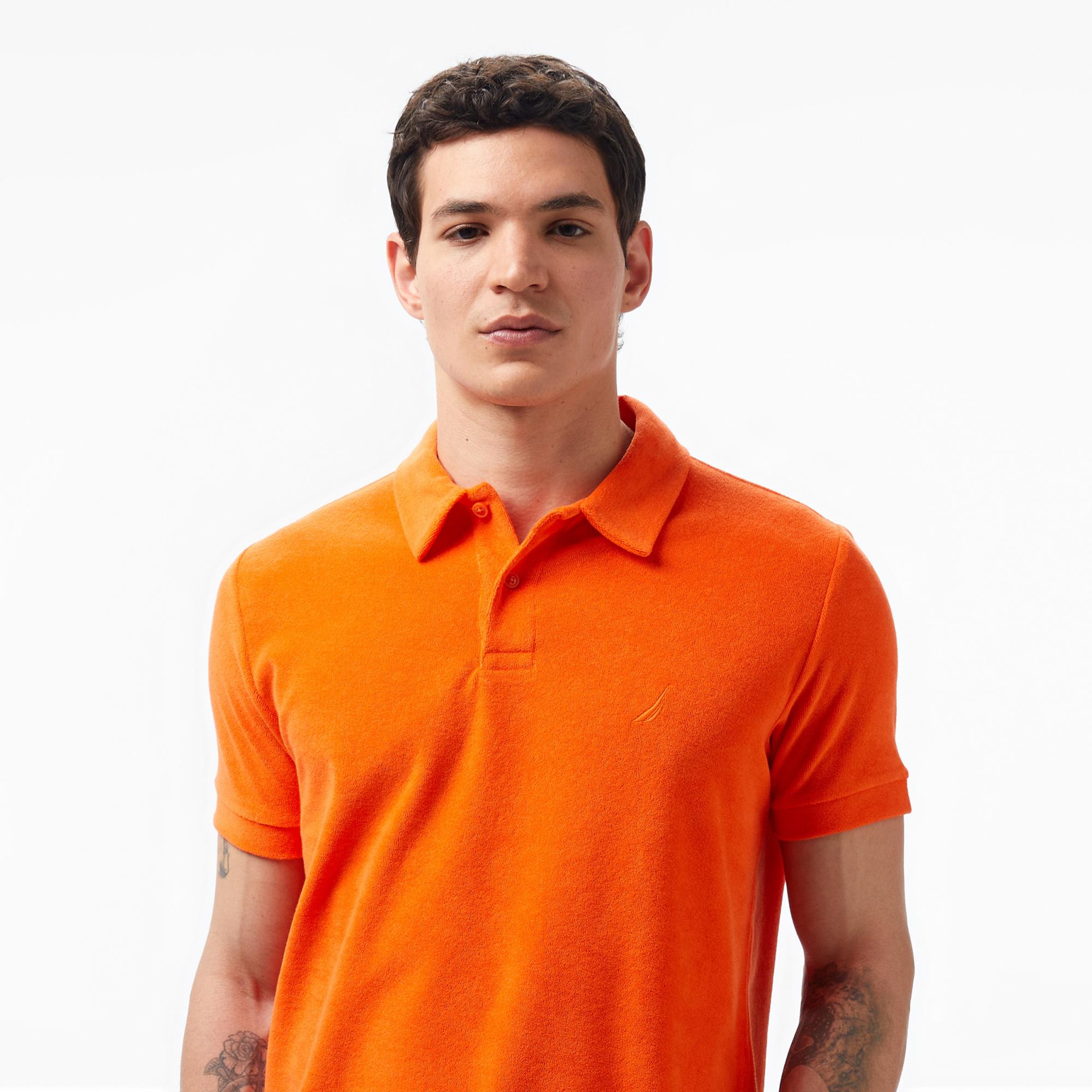 Nautica Erkek Turuncu Classic Fit Kısa Kollu Polo Yaka T-Shirt