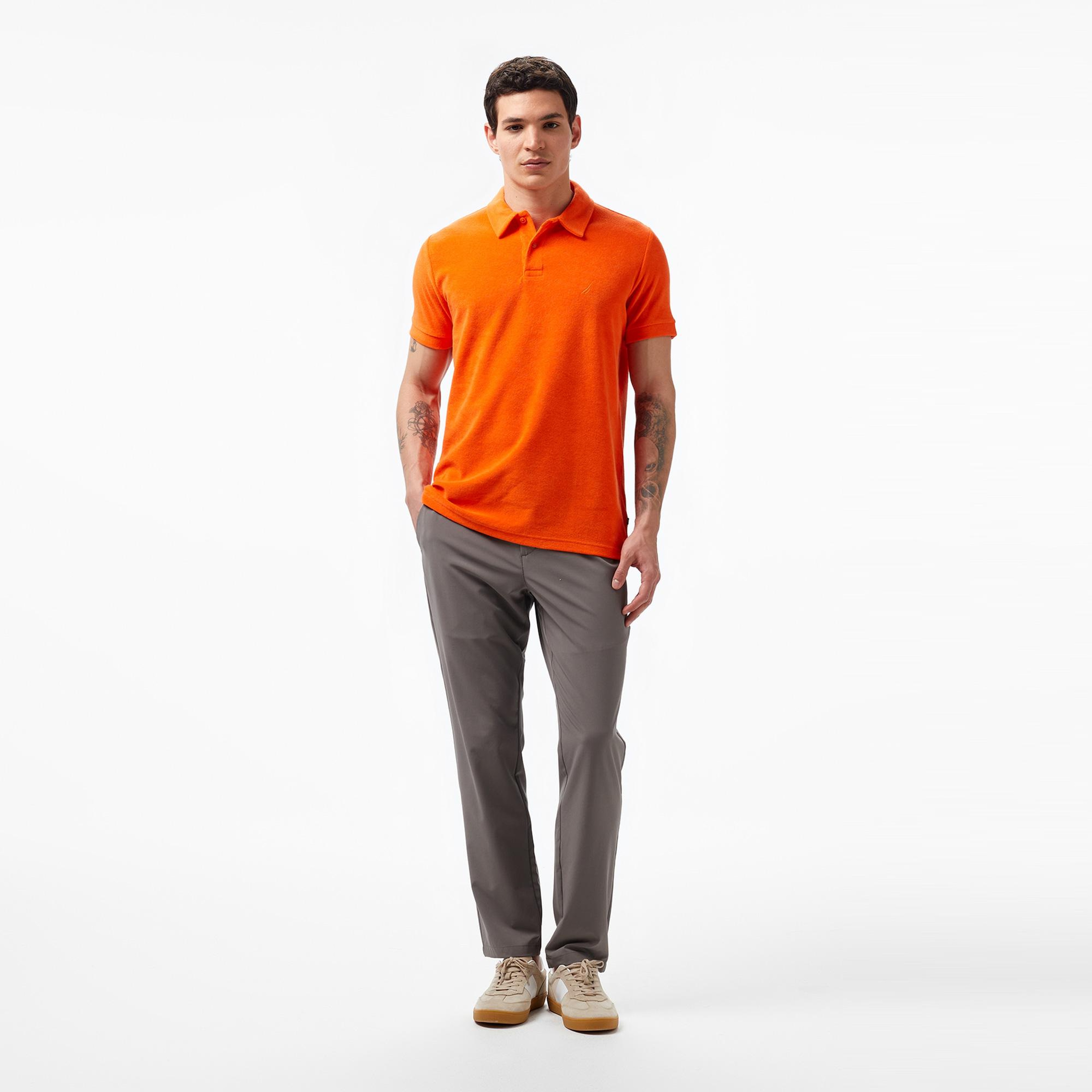 Nautica Erkek Turuncu Classic Fit Kısa Kollu Polo Yaka T-Shirt