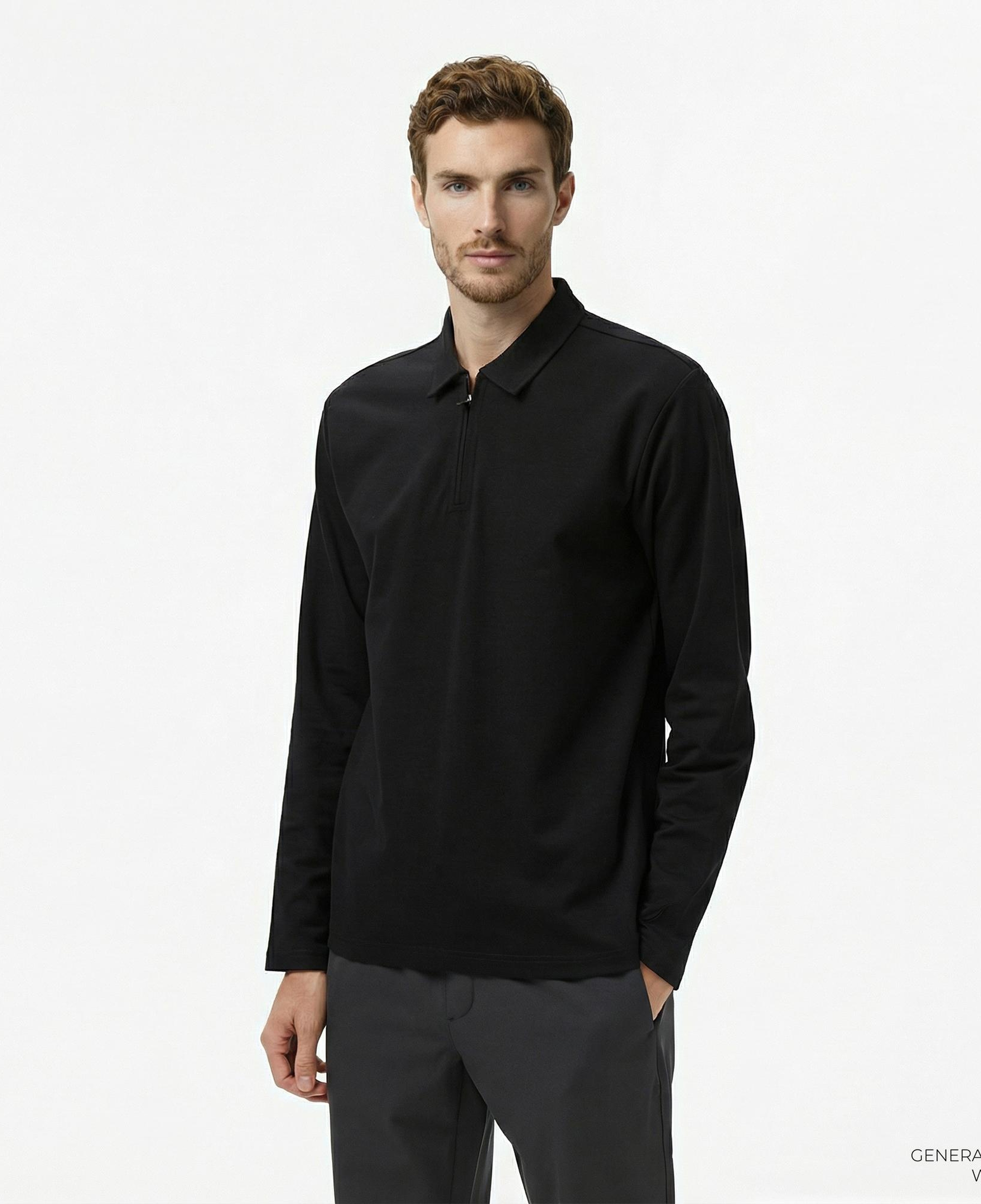 Nautica Erkek Siyah Classic Fit Uzun Kollu Polo Yaka T-Shirt