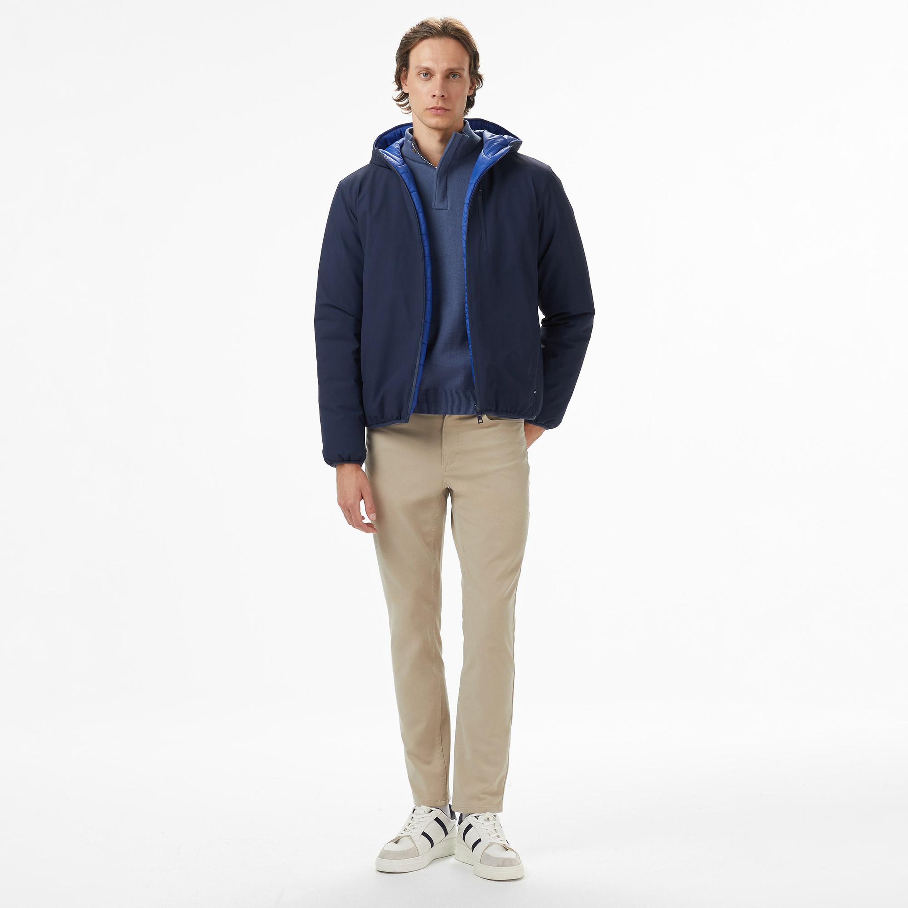 Nautica Erkek Lacivert Regular Fit Çift Taraflı Mont