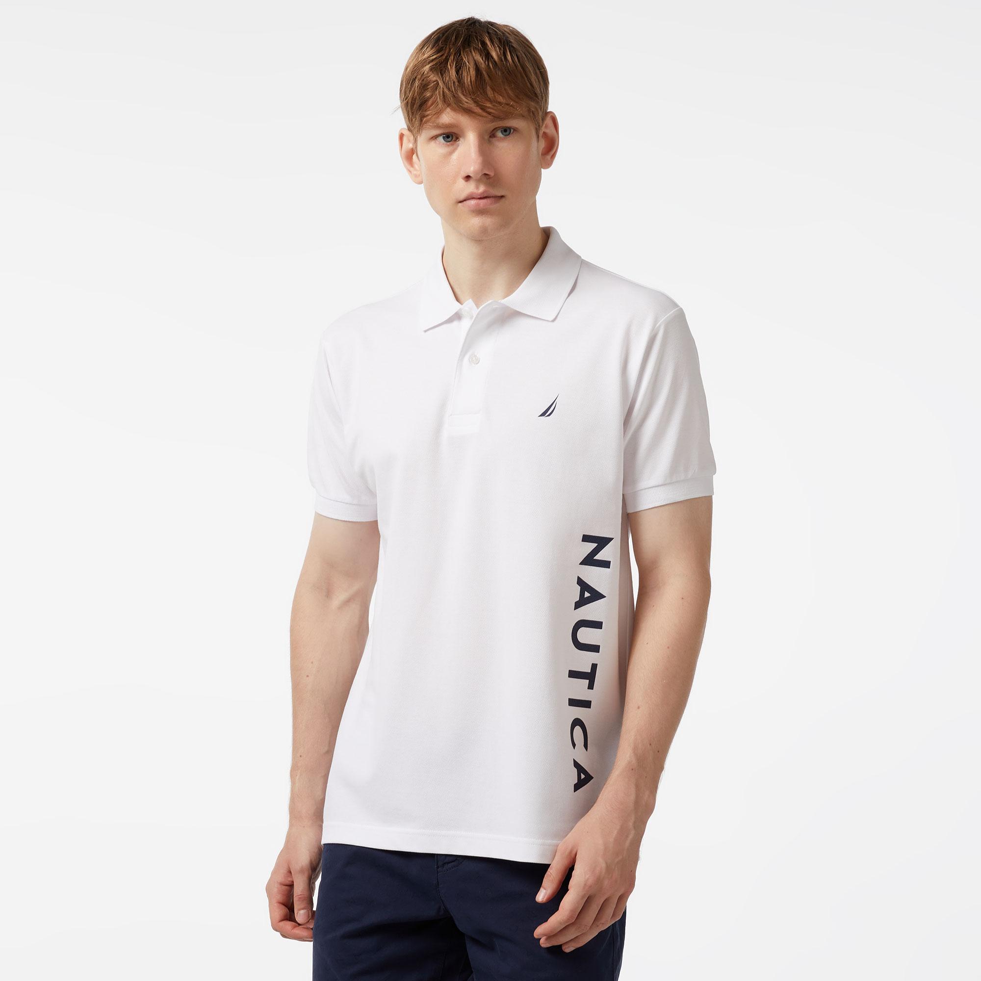 Nautica Erkek Beyaz Classic Fit Kısa Kollu Polo Yaka T-Shirt
