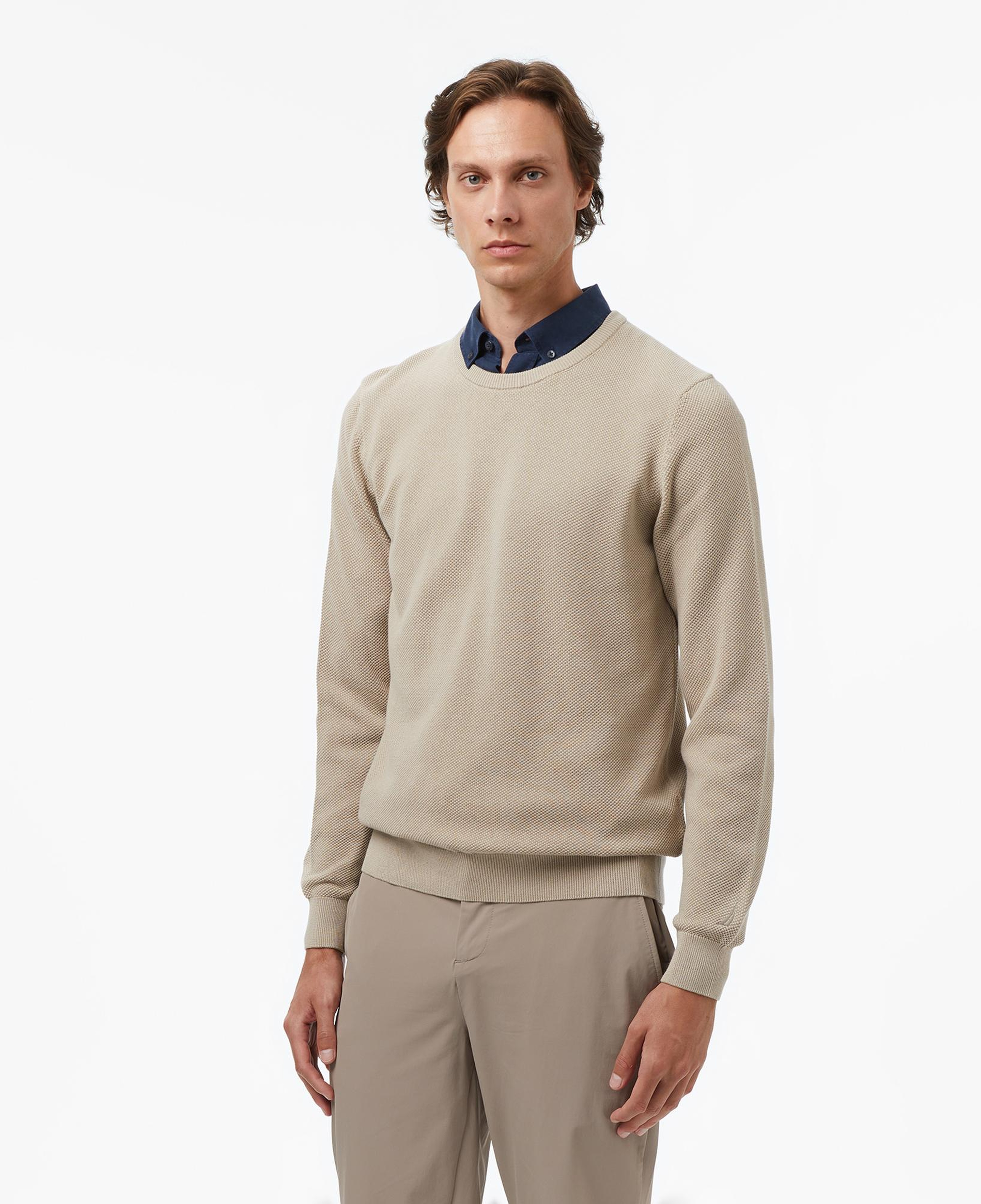 Nautica Erkek Bej Classic Fit Kazak