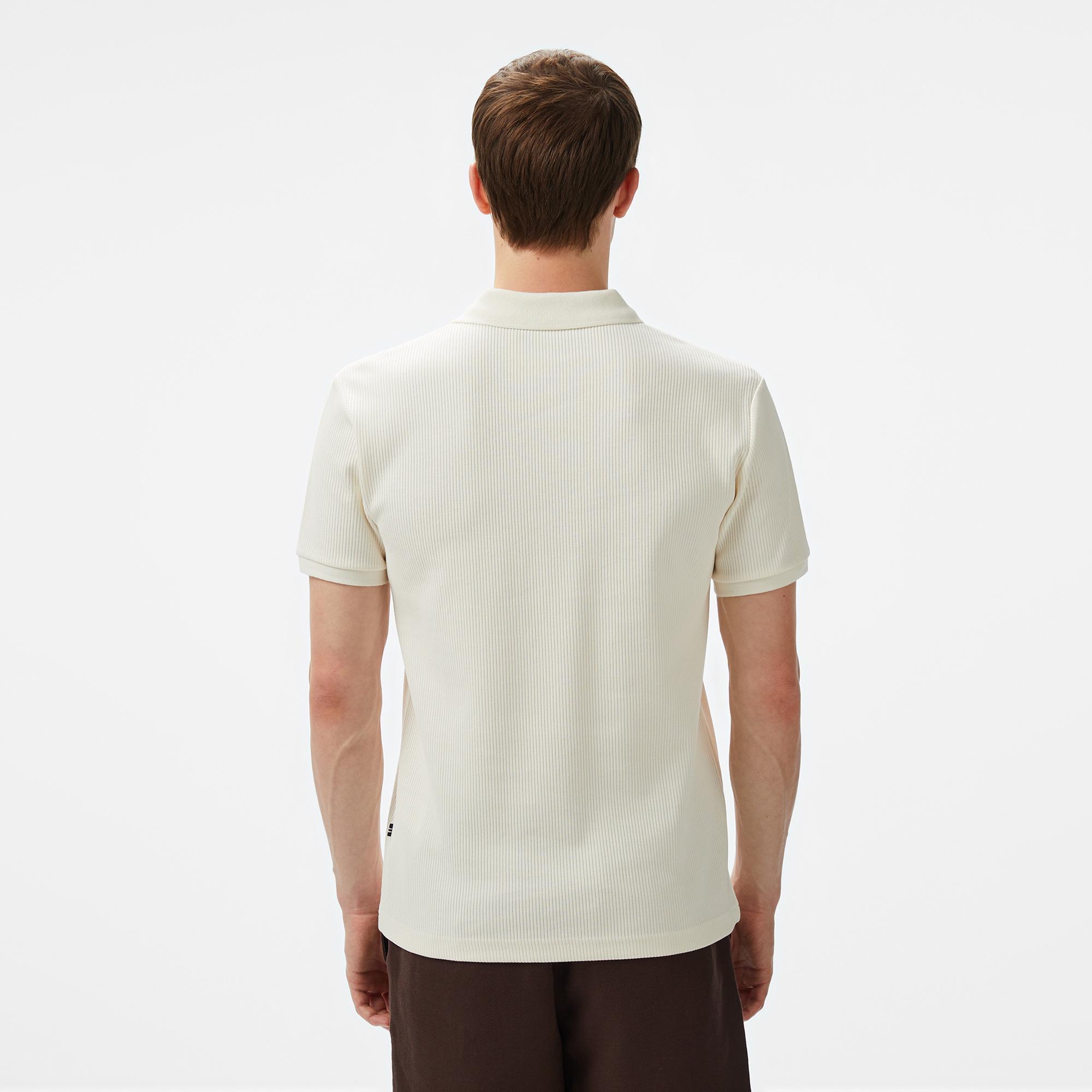 Nautica Erkek Krem Rengi Slim Fit Polo Yaka T-Shirt