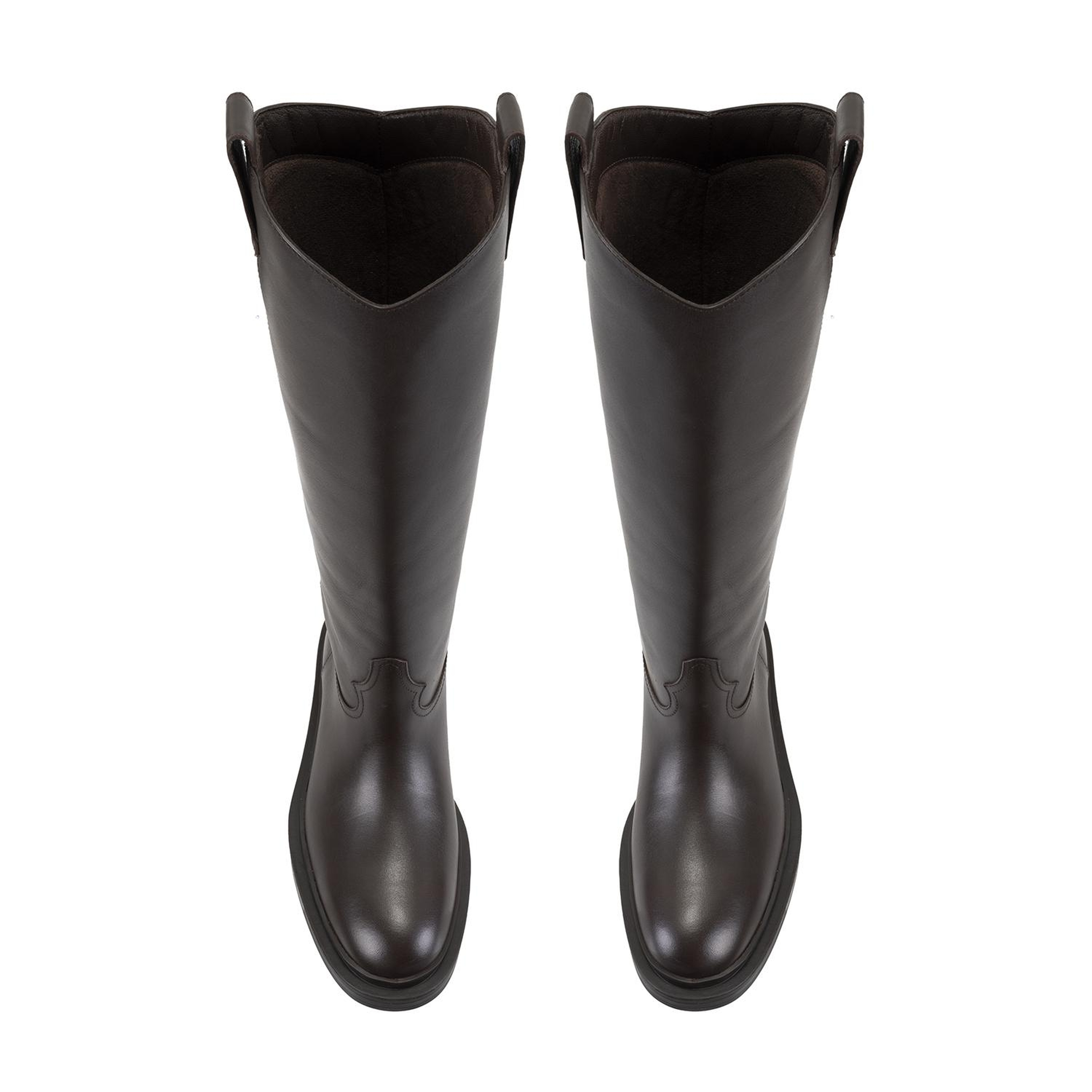 Loar Kahve Kadın Deri Çizme