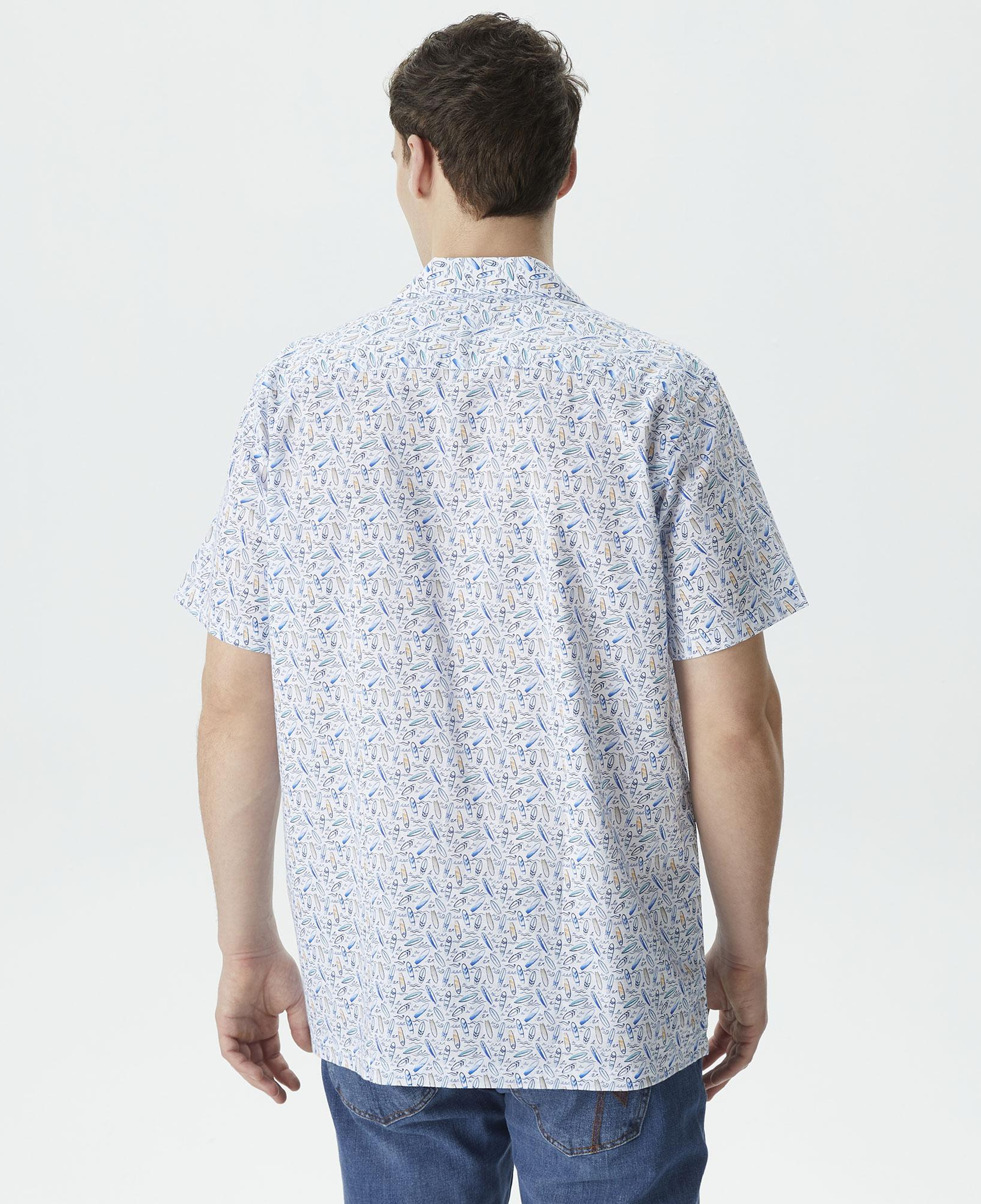 Nautica Erkek Beyaz Classic Fit Kısa Kollu Desenli Gömlek