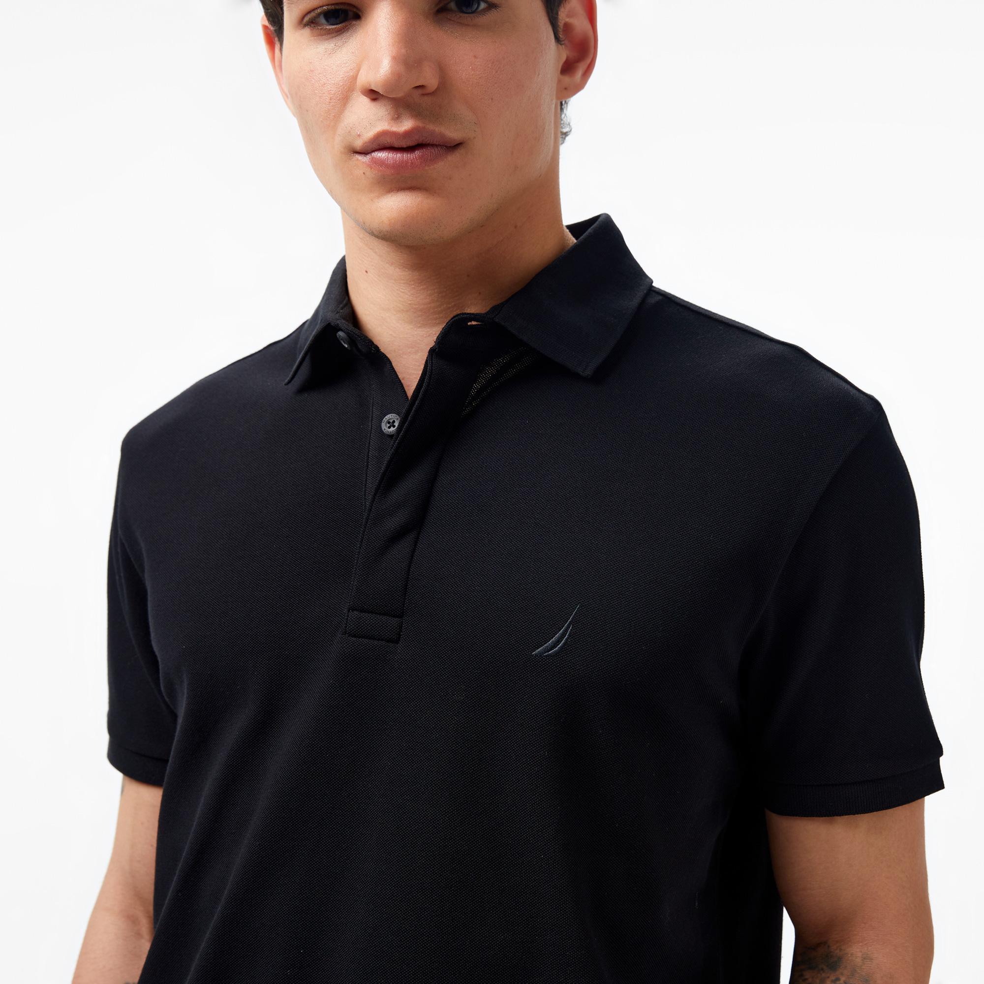 Nautica Erkek Siyah Slim Fit Kısa Kollu Polo Yaka T-Shirt