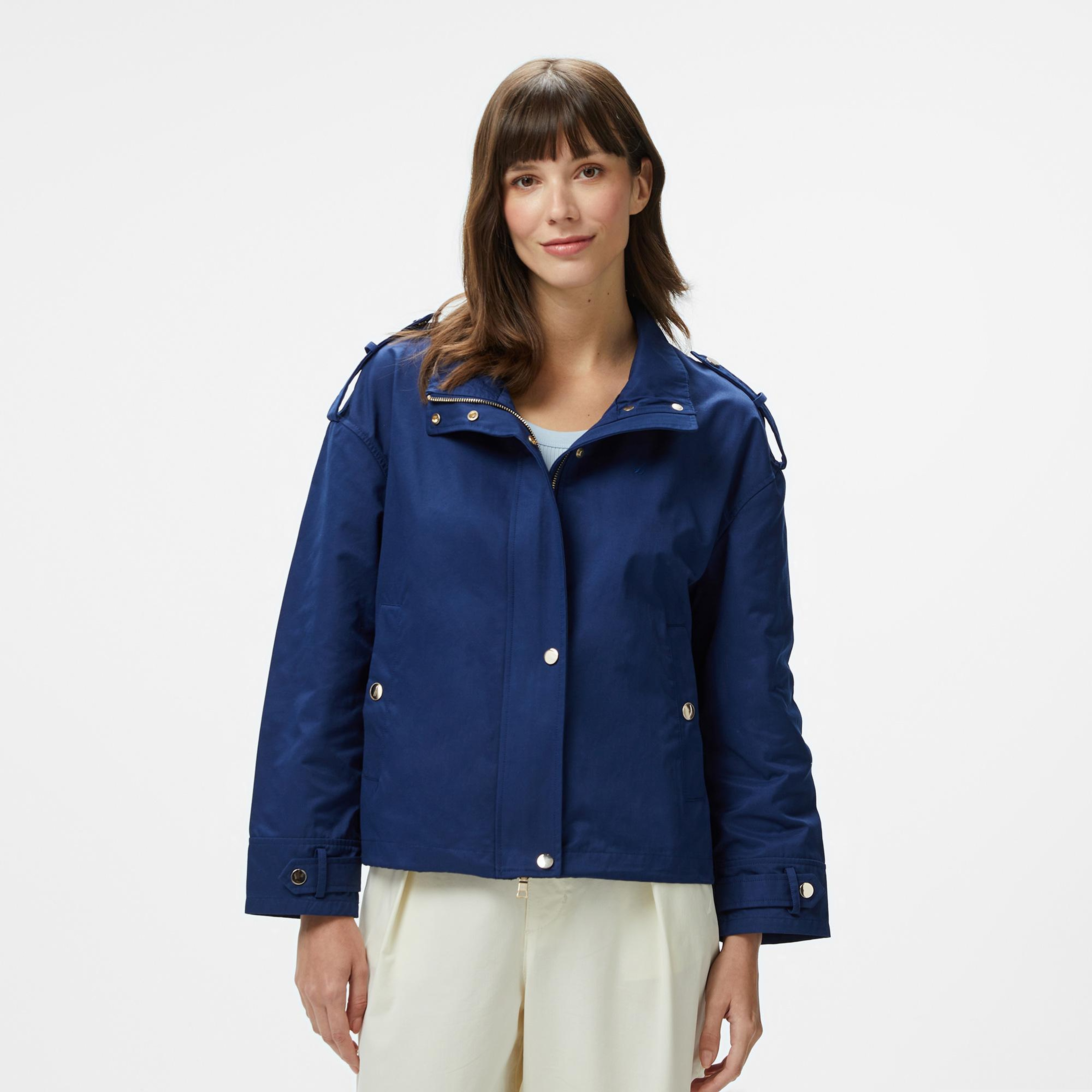 Nautica Kadın Lacivert Regular Fit Dik Yaka Mont