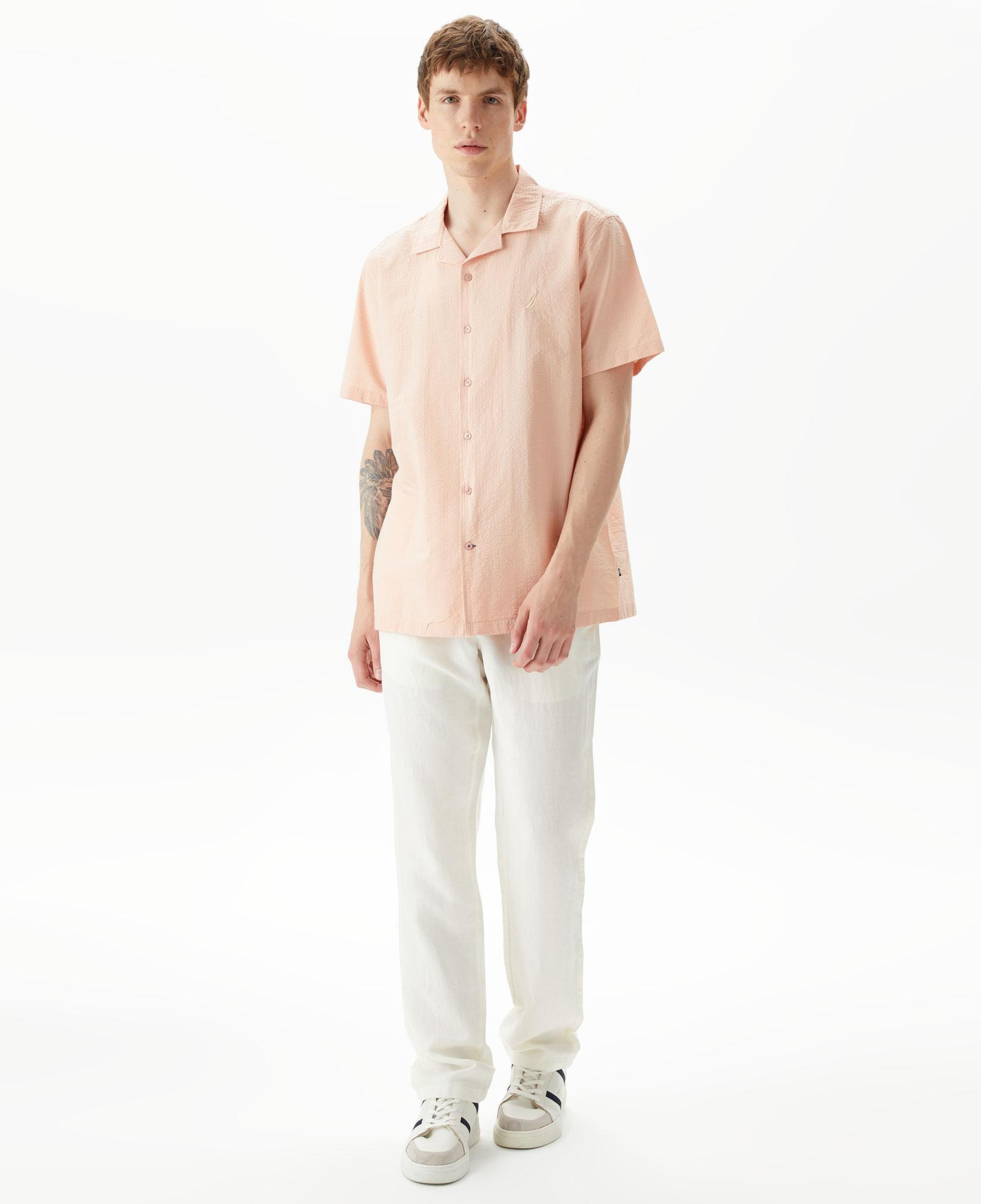 Nautica Erkek Turuncu Classic Fit Kısa Kollu Gömlek