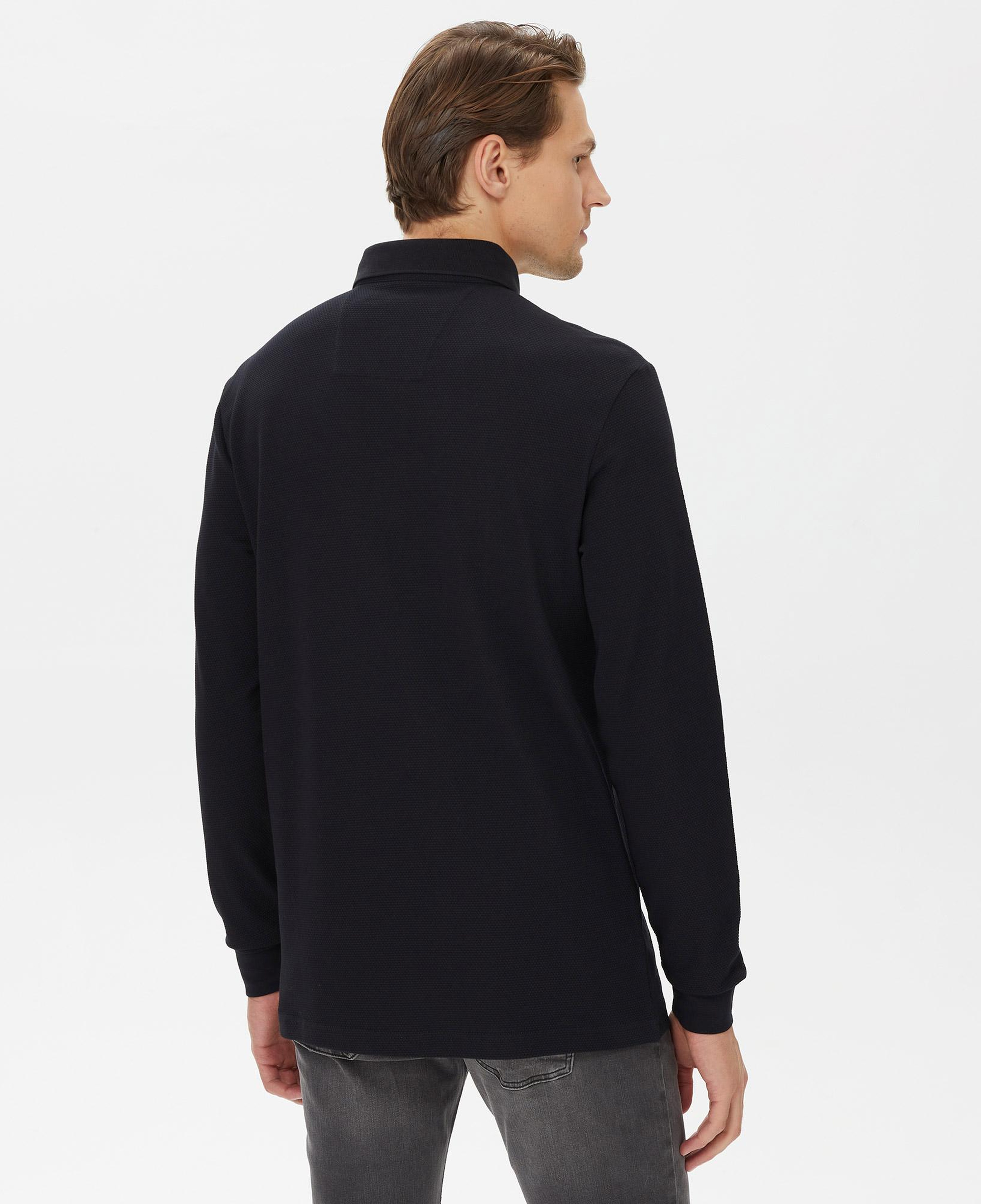 Nautica Erkek Siyah Slim Fit Uzun Kollu Polo Yaka T-Shirt