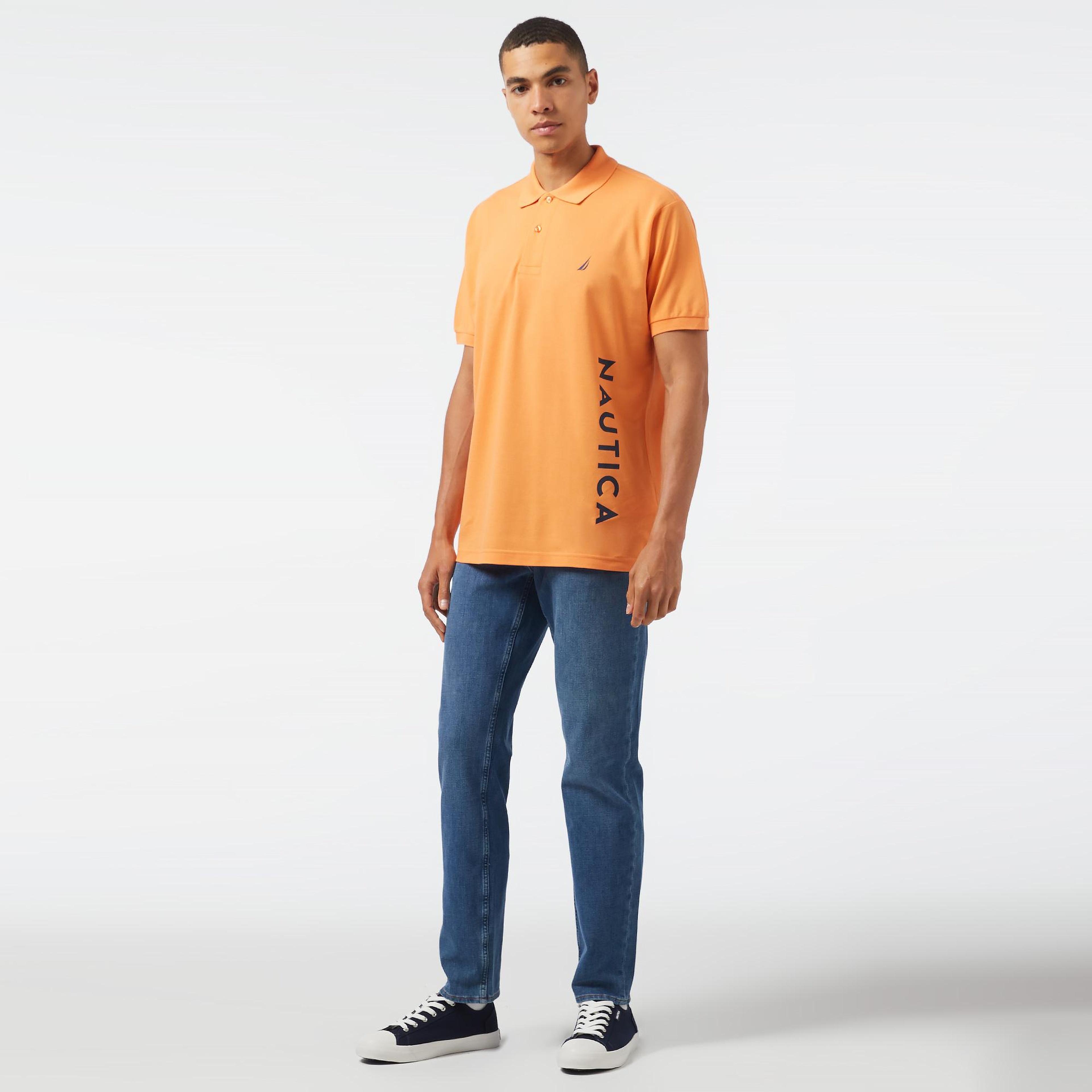 Nautica Erkek Turuncu Classic Fit Kısa Kollu Polo Yaka T-Shirt
