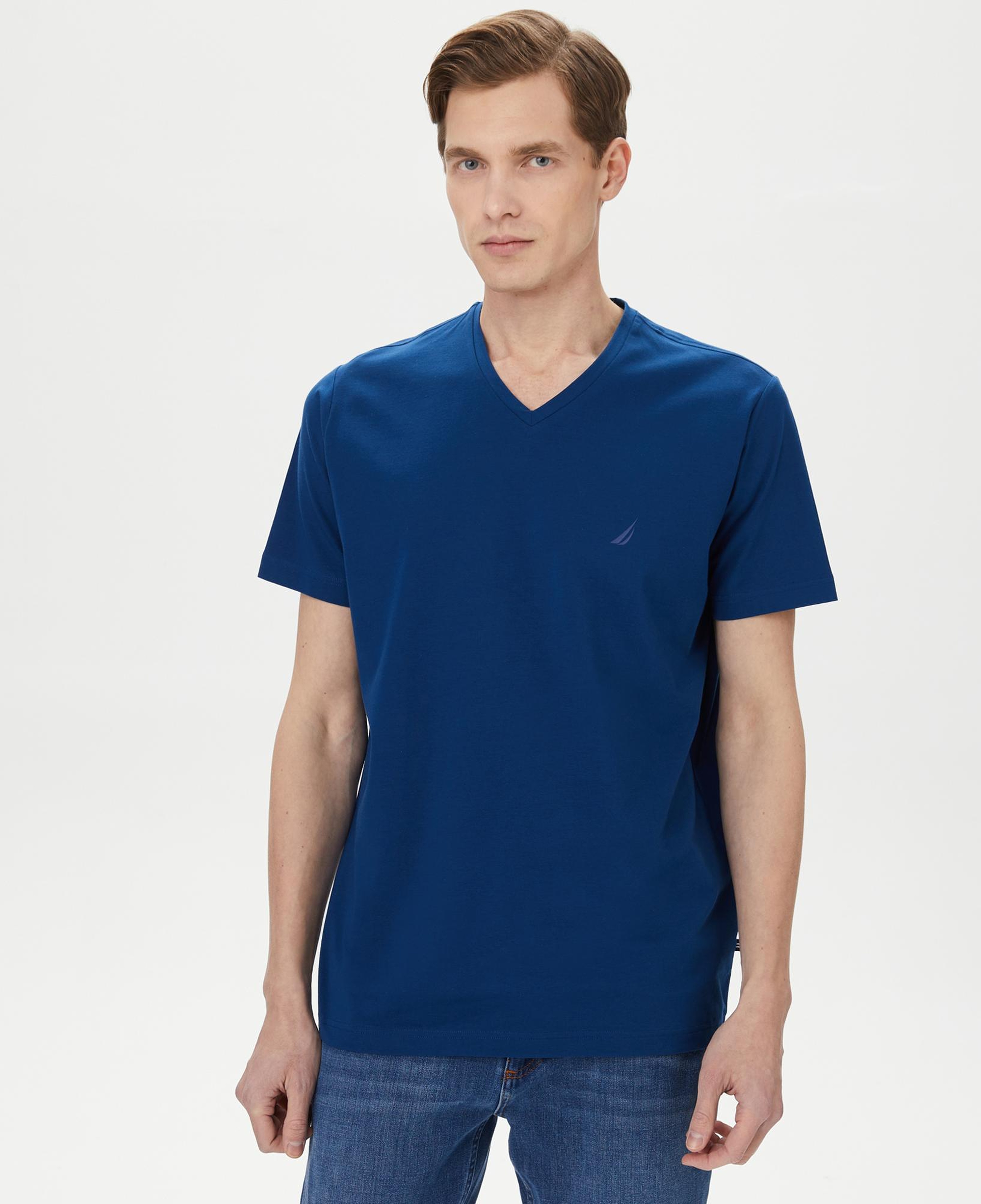 Nautica Erkek Mavi Standart Fit T-Shirt