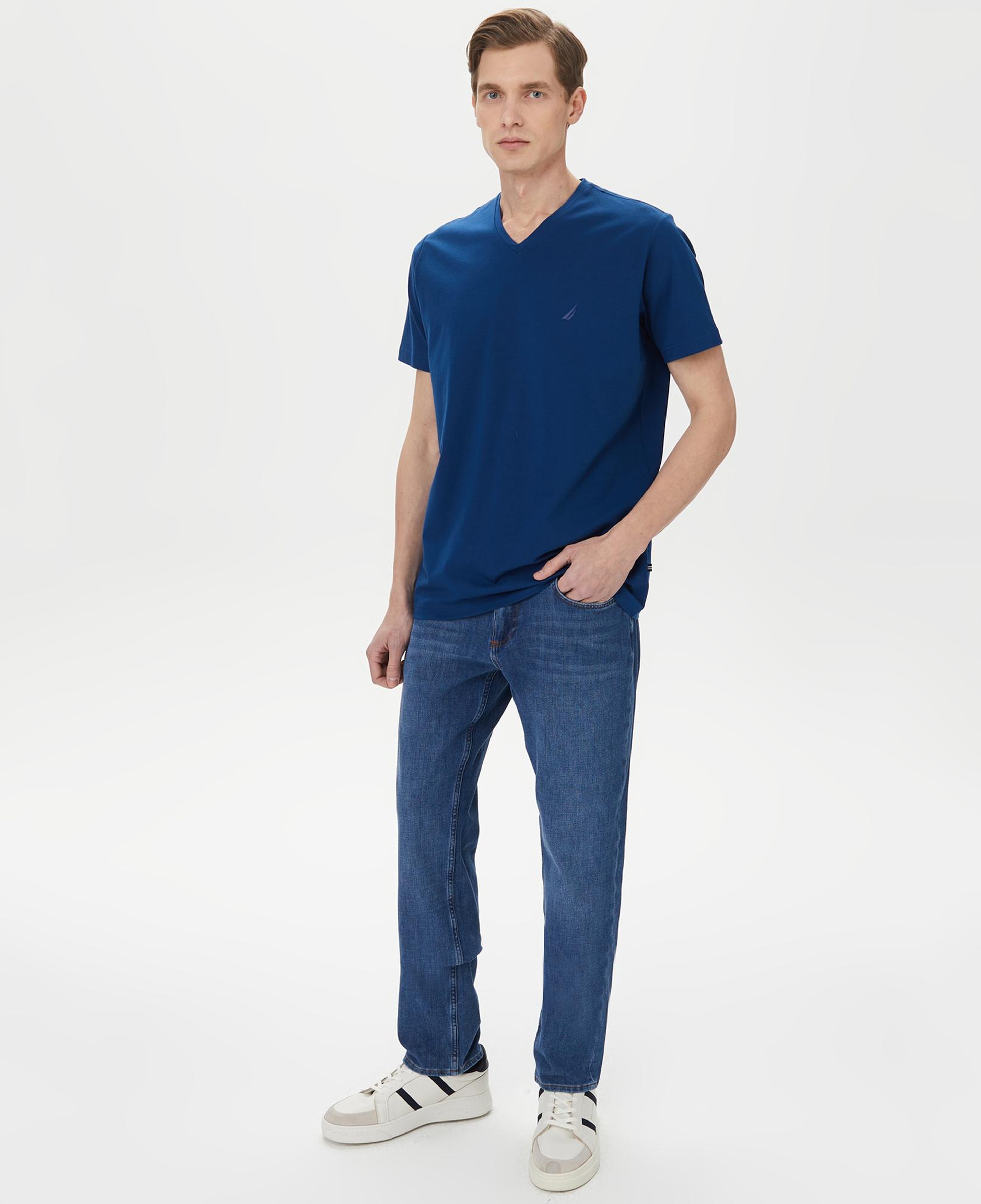 Nautica Erkek Mavi Standart Fit T-Shirt