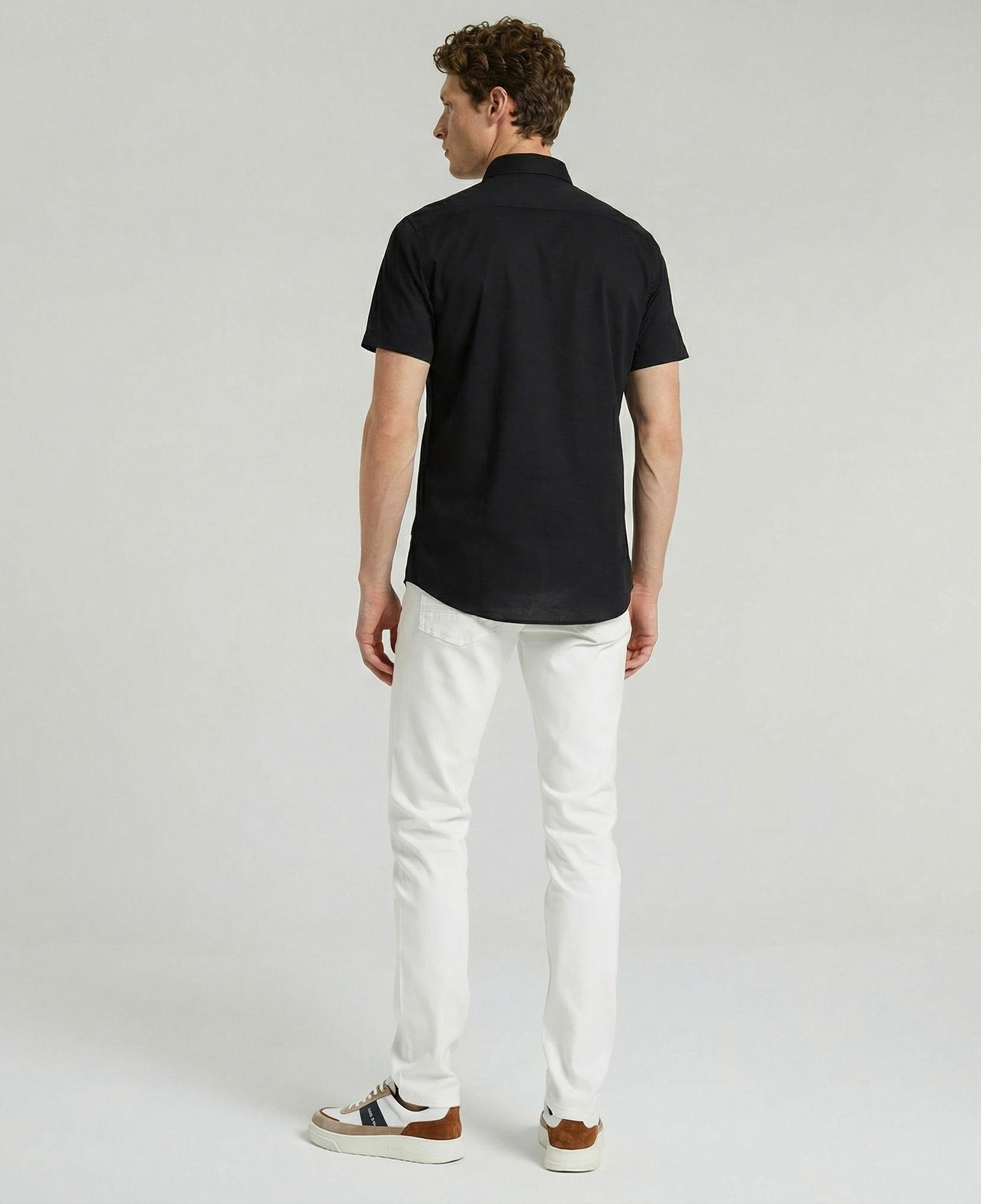 Nautica Erkek Siyah Slim Fit Kısa Kollu Gömlek