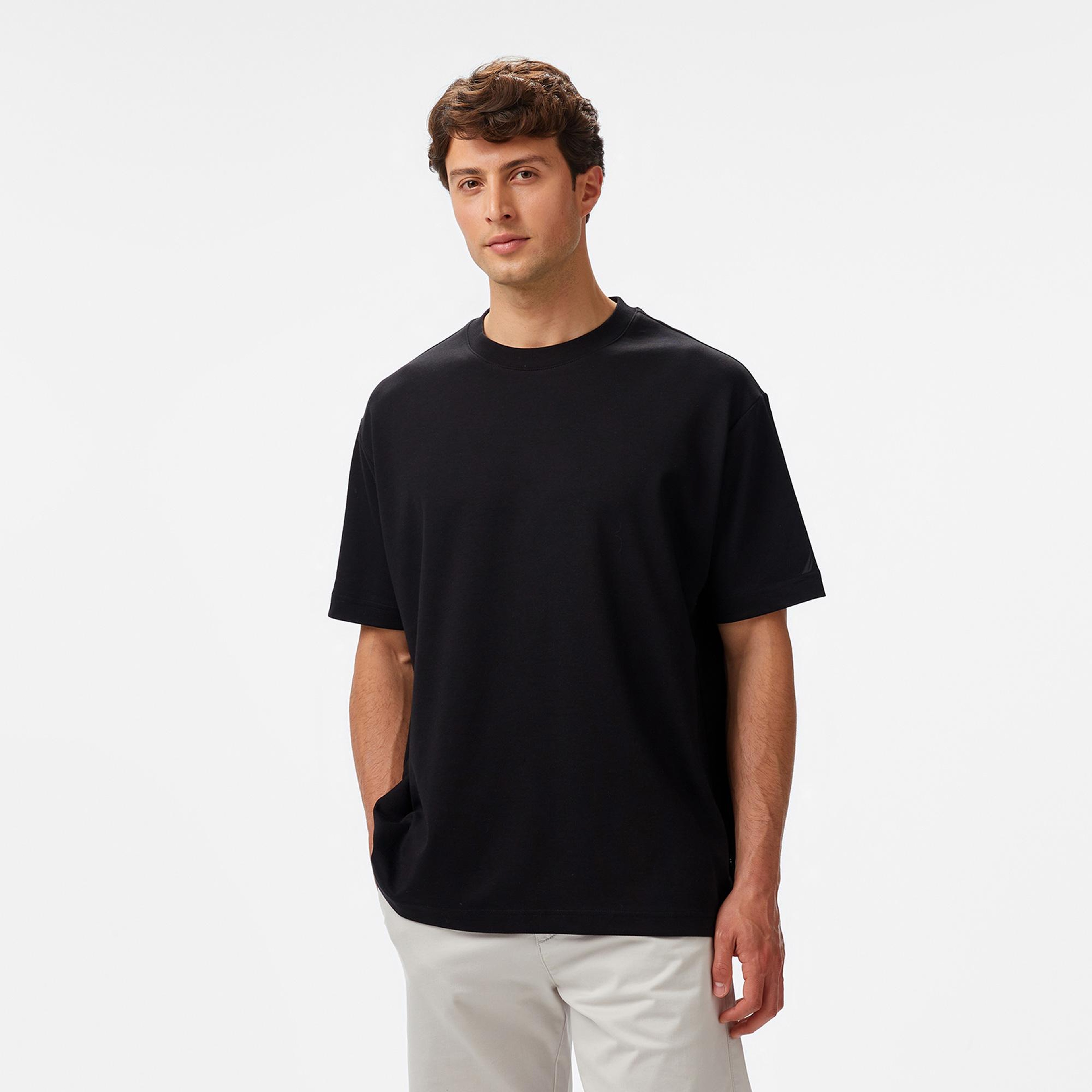 Nautica Erkek Siyah Oversize Fit T-Shirt