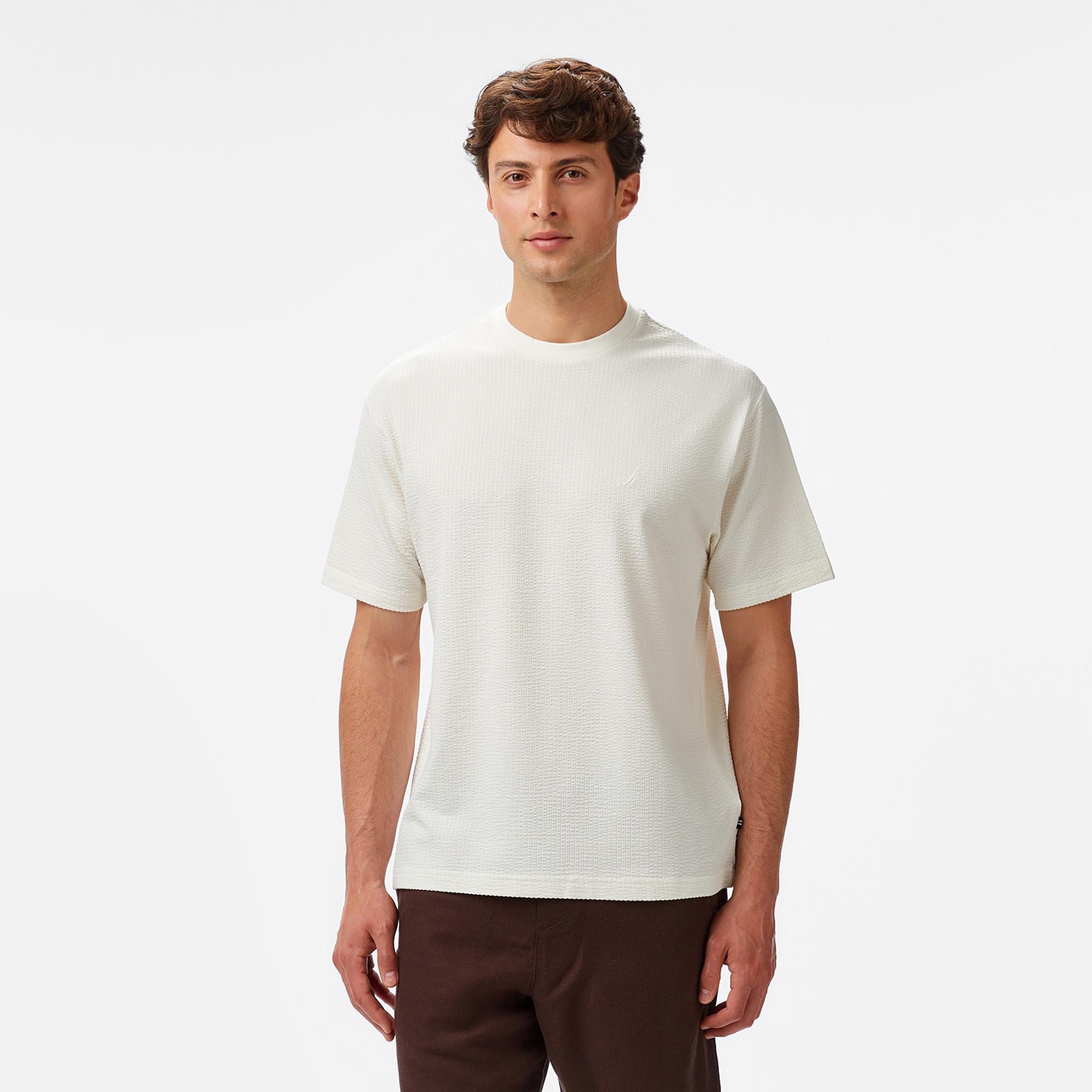 Nautica Erkek Krem Rengi Comfort Fit T-Shirt