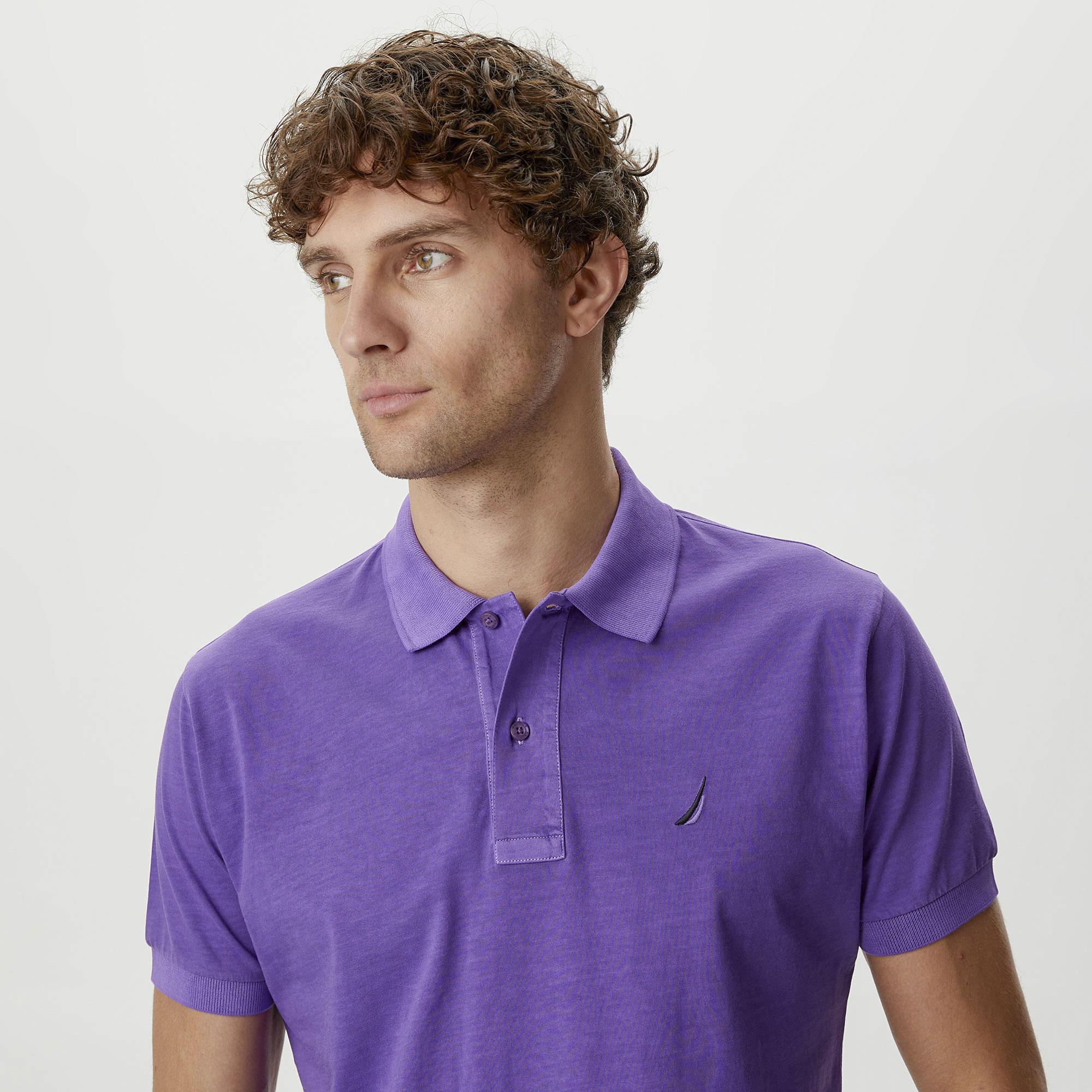 Nautica Erkek Mor Classic Fit Kısa Kollu Polo