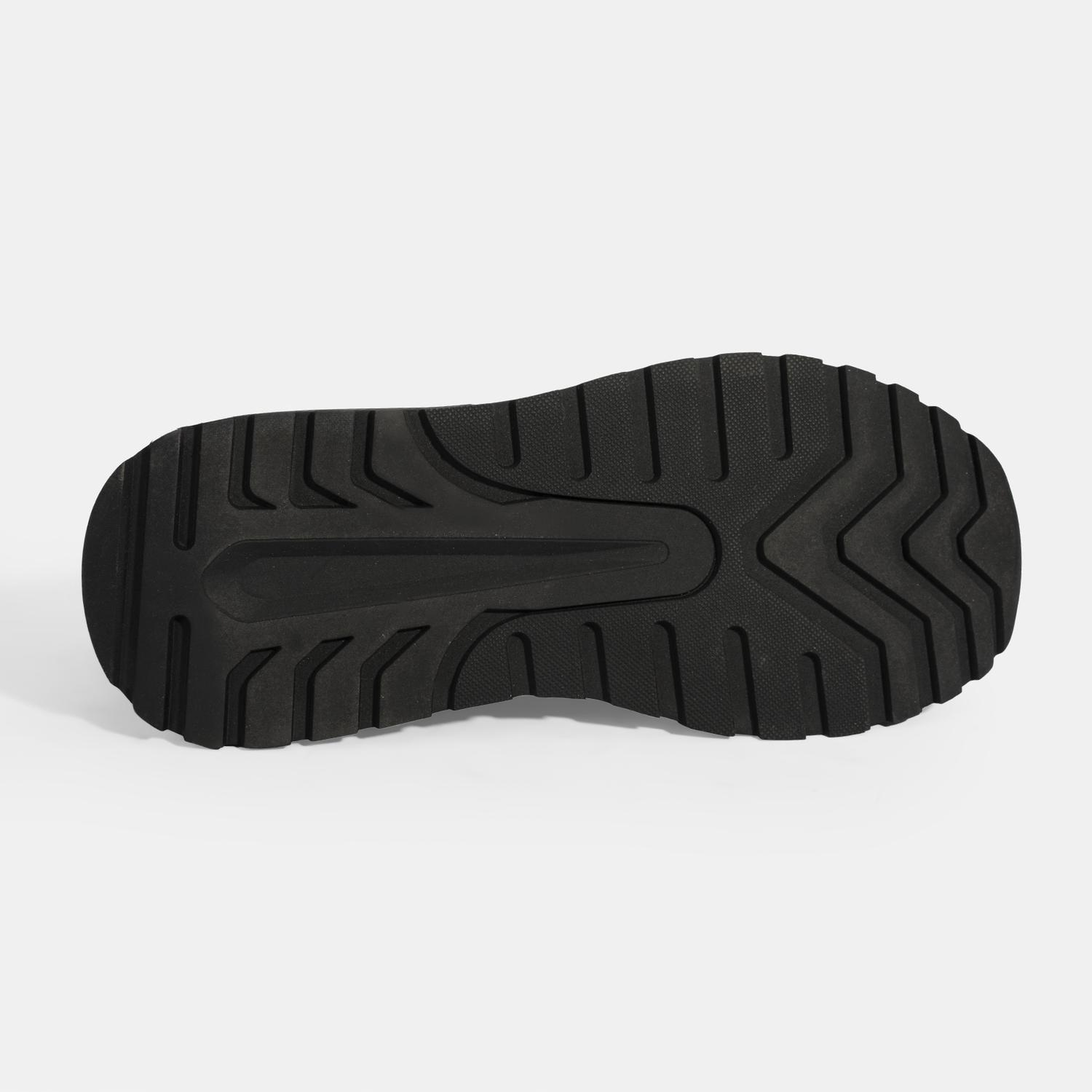 Erkek Siyah Bağcıklı Kalın Tabanlı Deri Sneaker