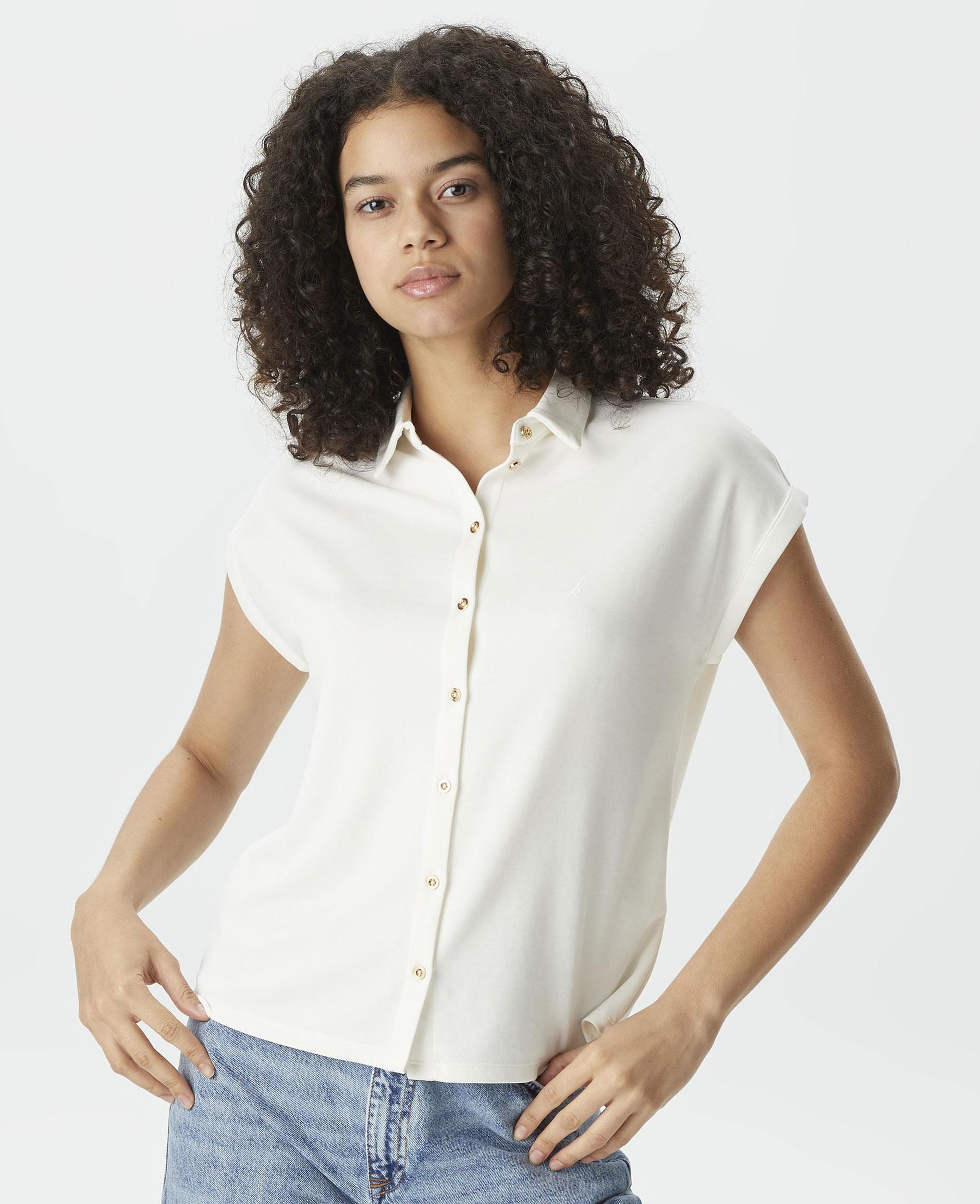 Nautica Kadın Kırık Beyaz Relaxed Fit Gömlek