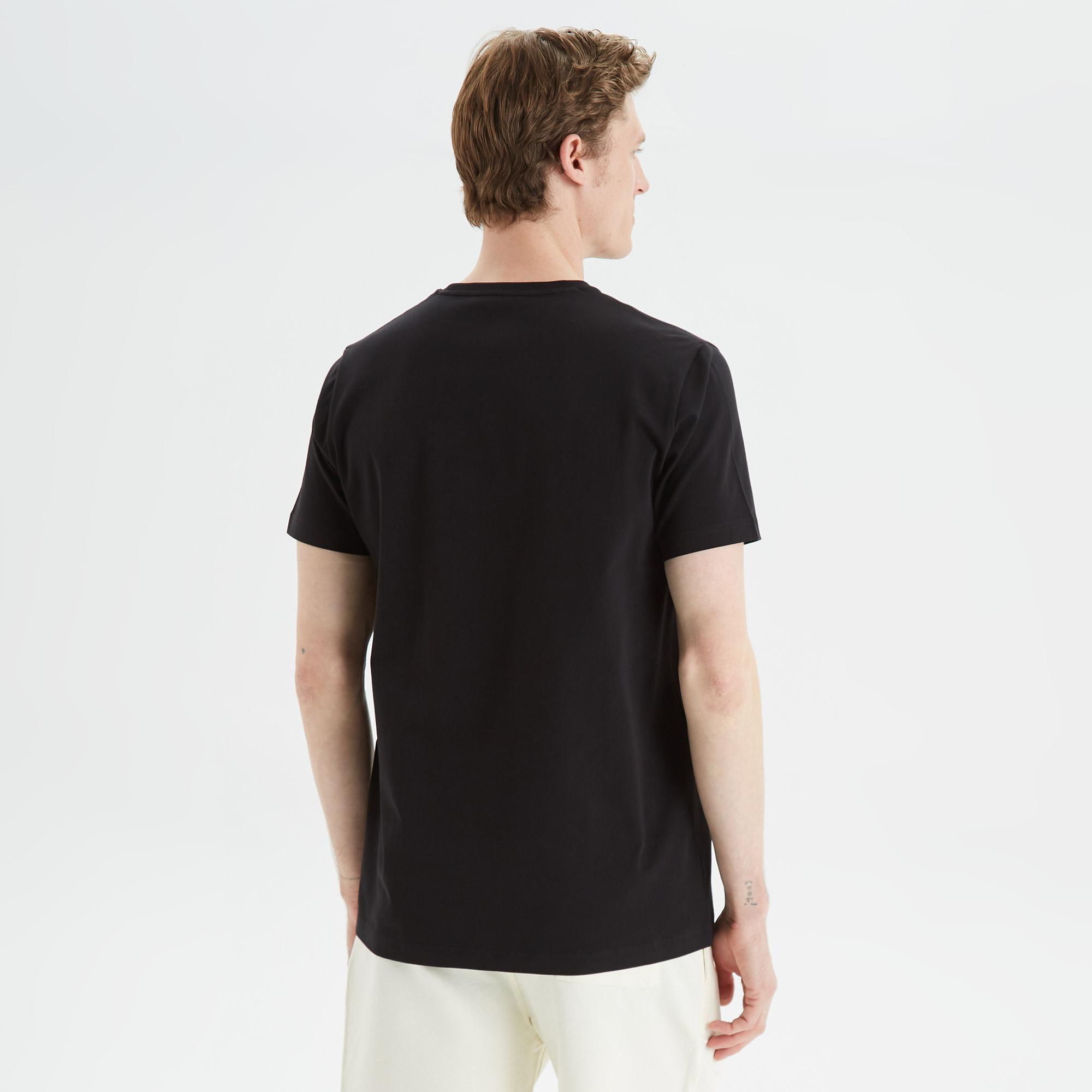 Nautica Erkek Siyah Standart Fit Baskılı T-Shirt