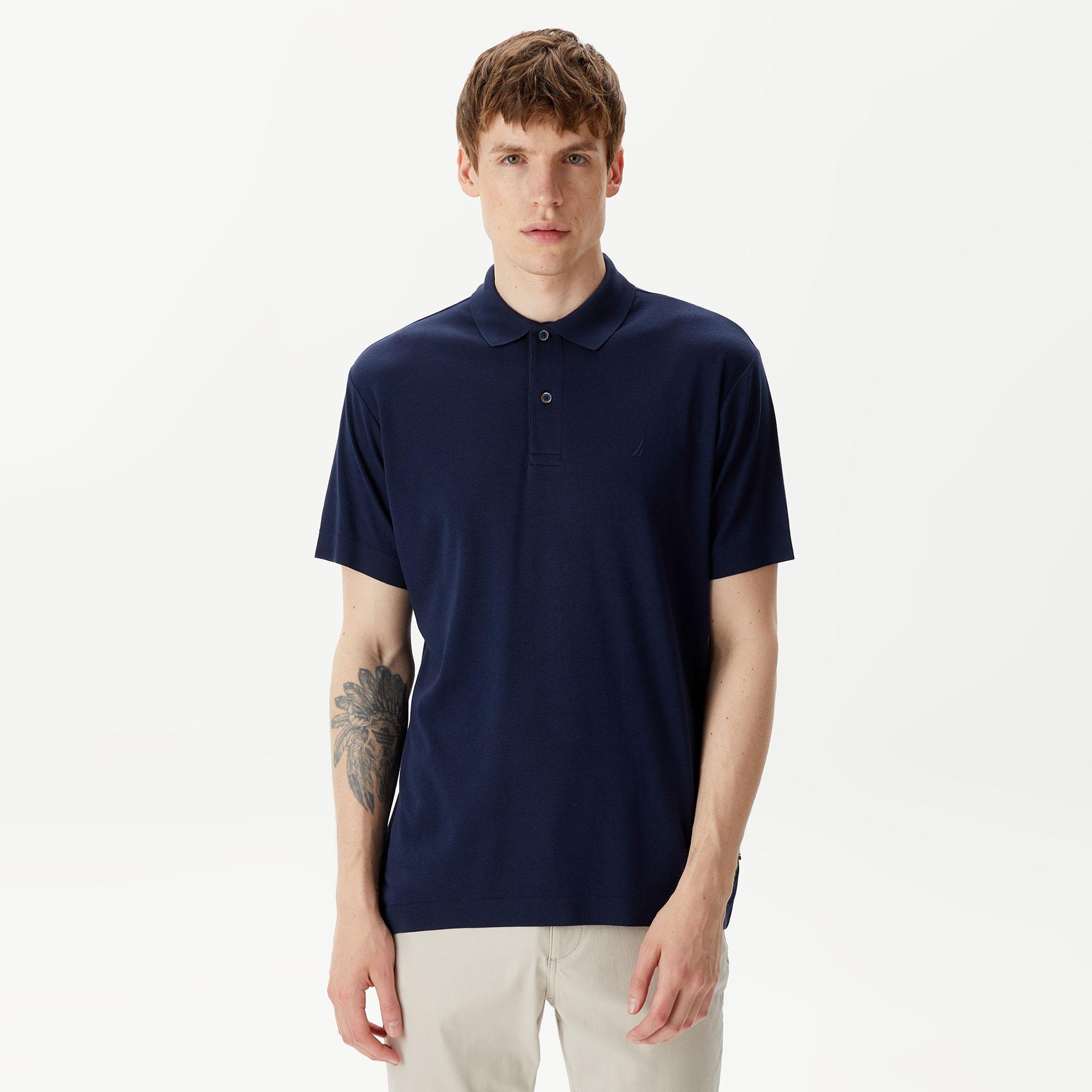 Nautica Erkek Lacivert Classic Fit Kısa Kollu Polo Yaka T-Shirt
