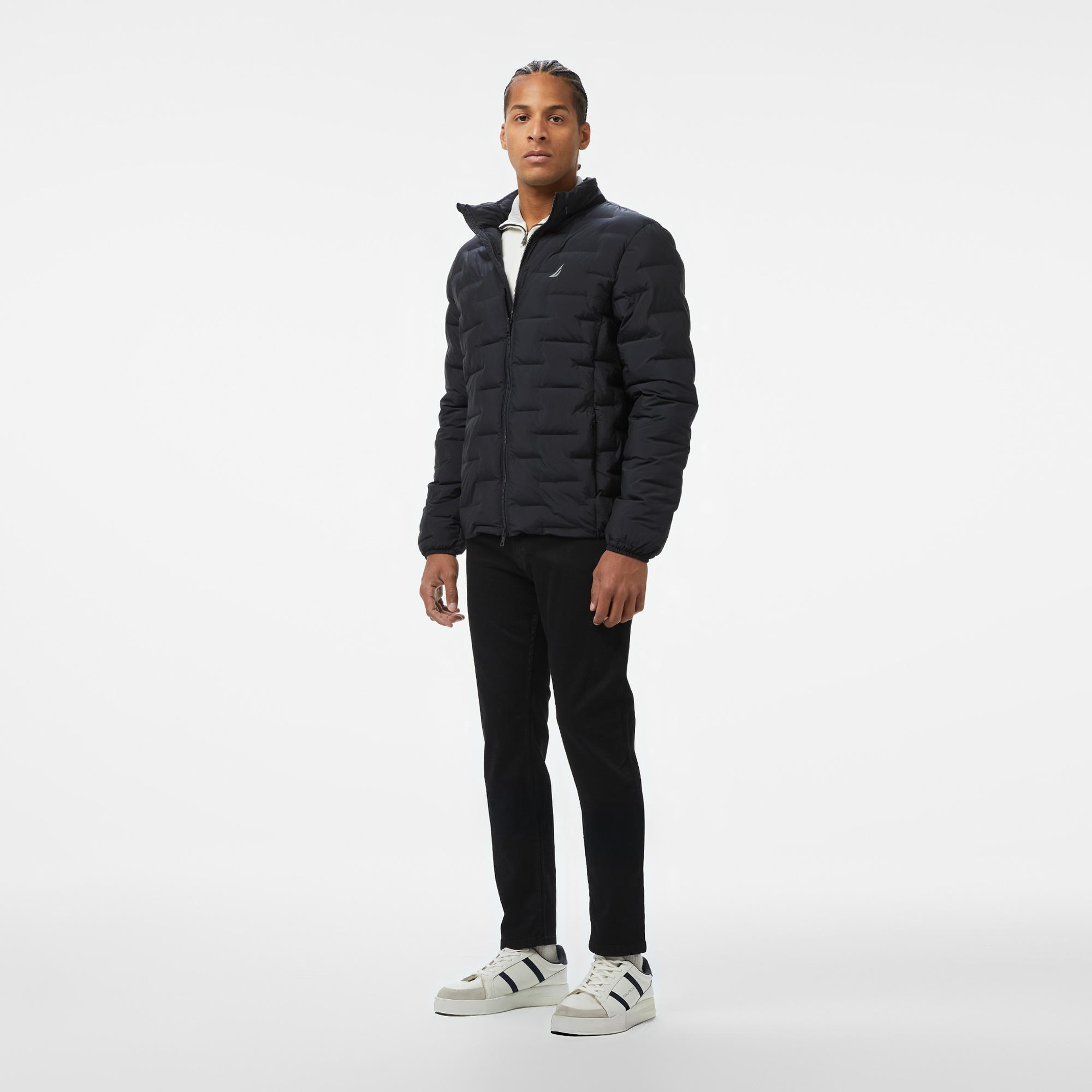 Nautica Erkek Siyah Standart Fit Dik Yaka Mont