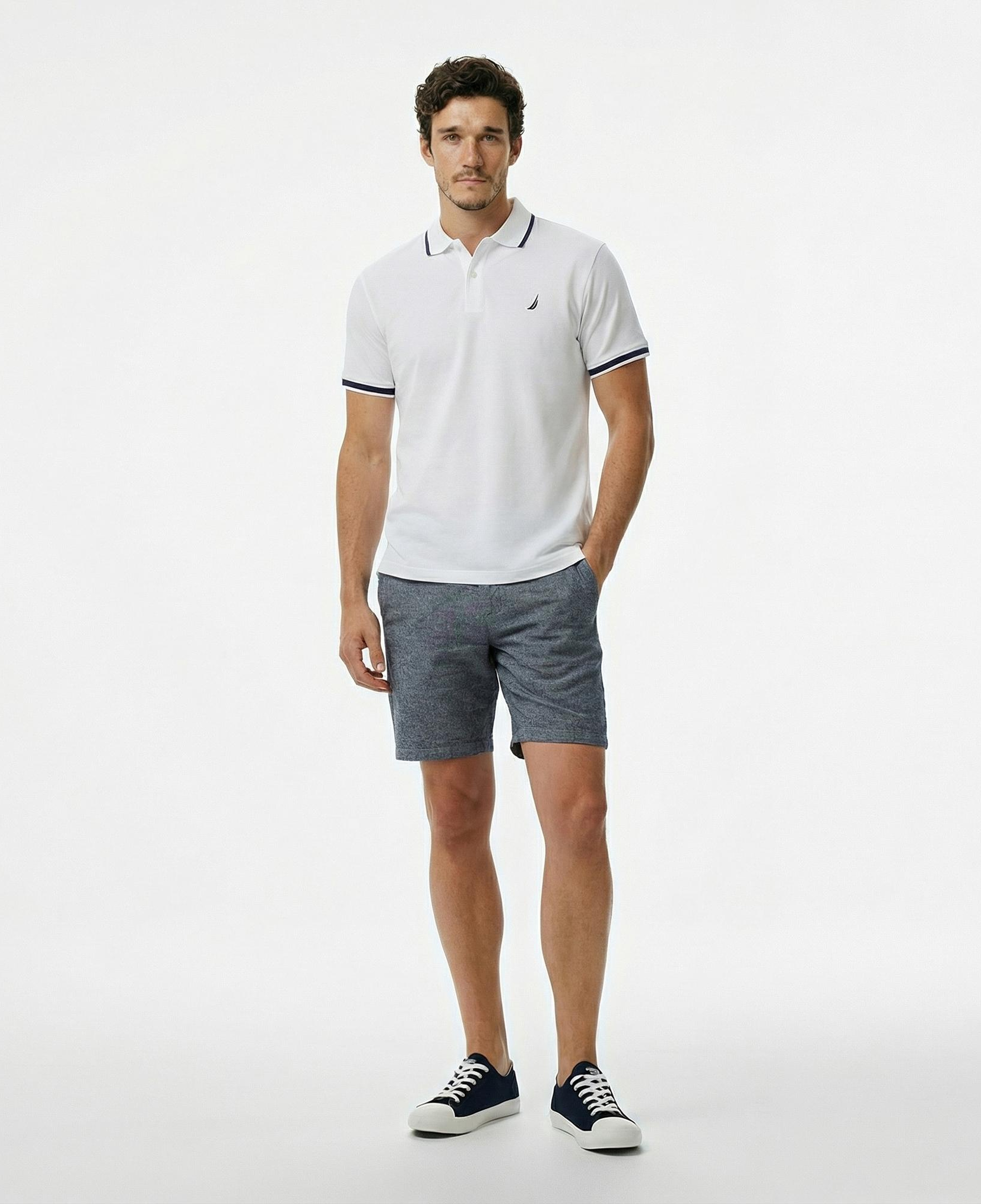 Nautica Erkek Beyaz Classic Fit Polo Yaka T-Shirt