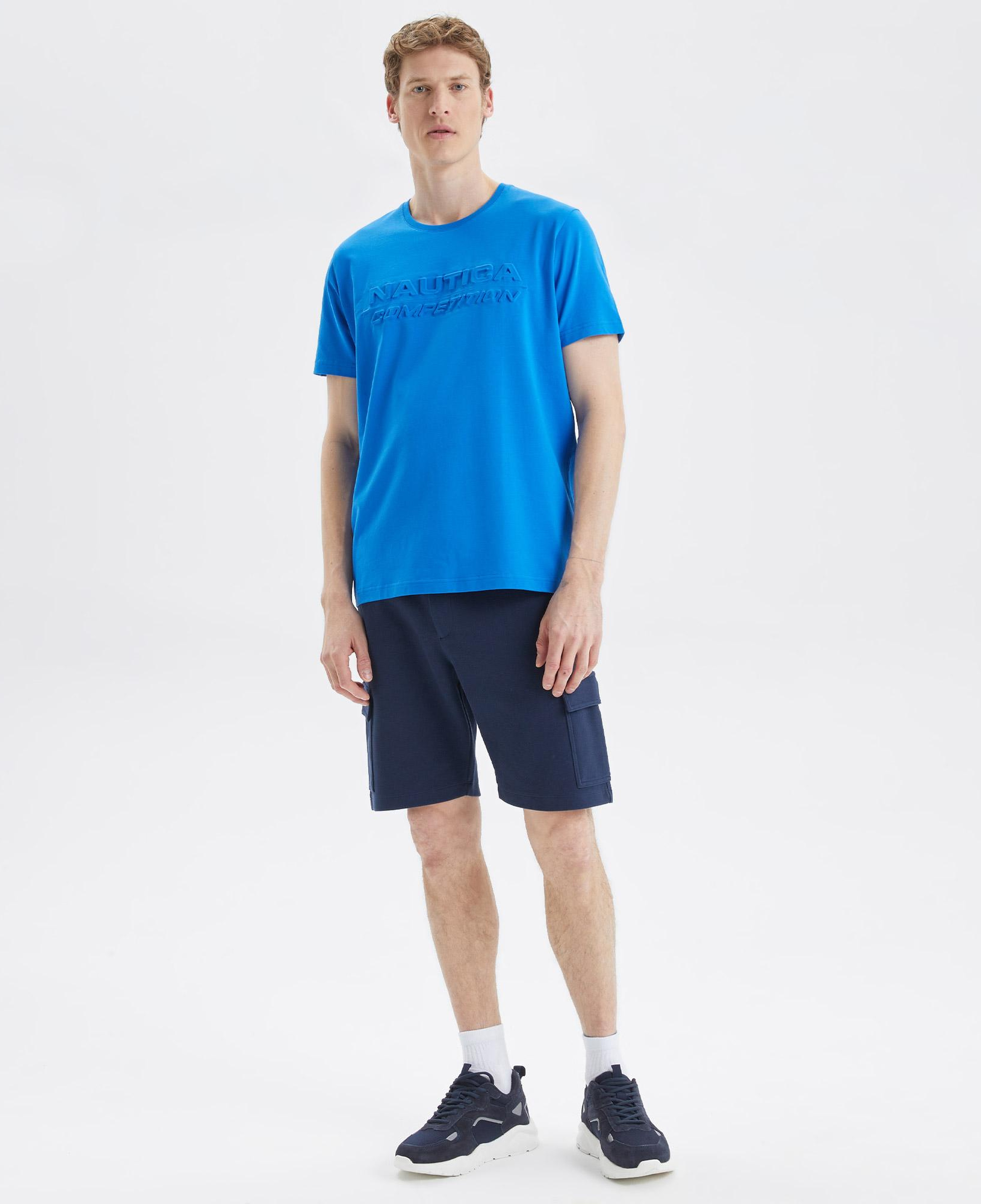 Nautica Erkek Mavi Standart Fit Baskılı T-Shirt