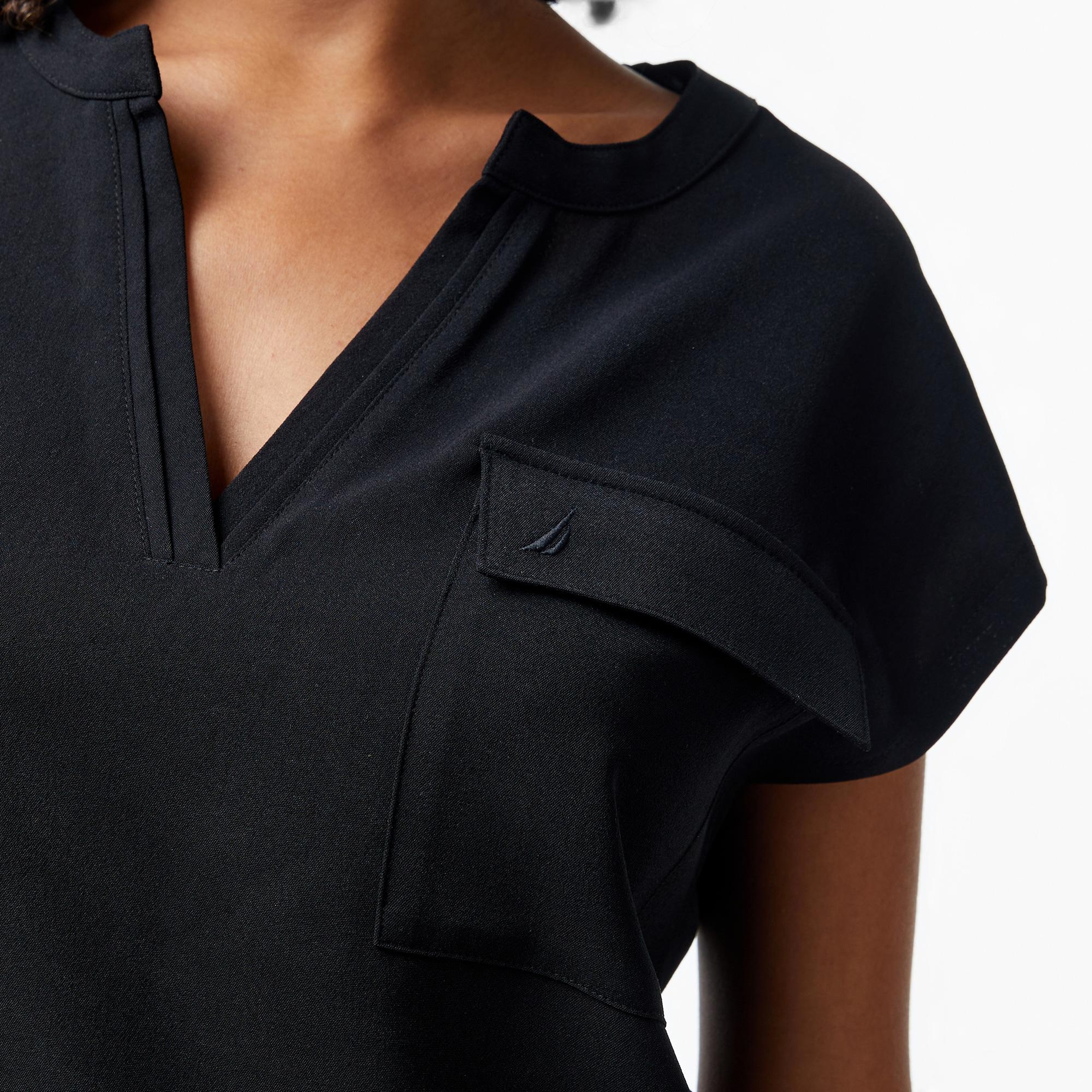 Nautica Kadın Siyah Relaxed Fit Gömlek