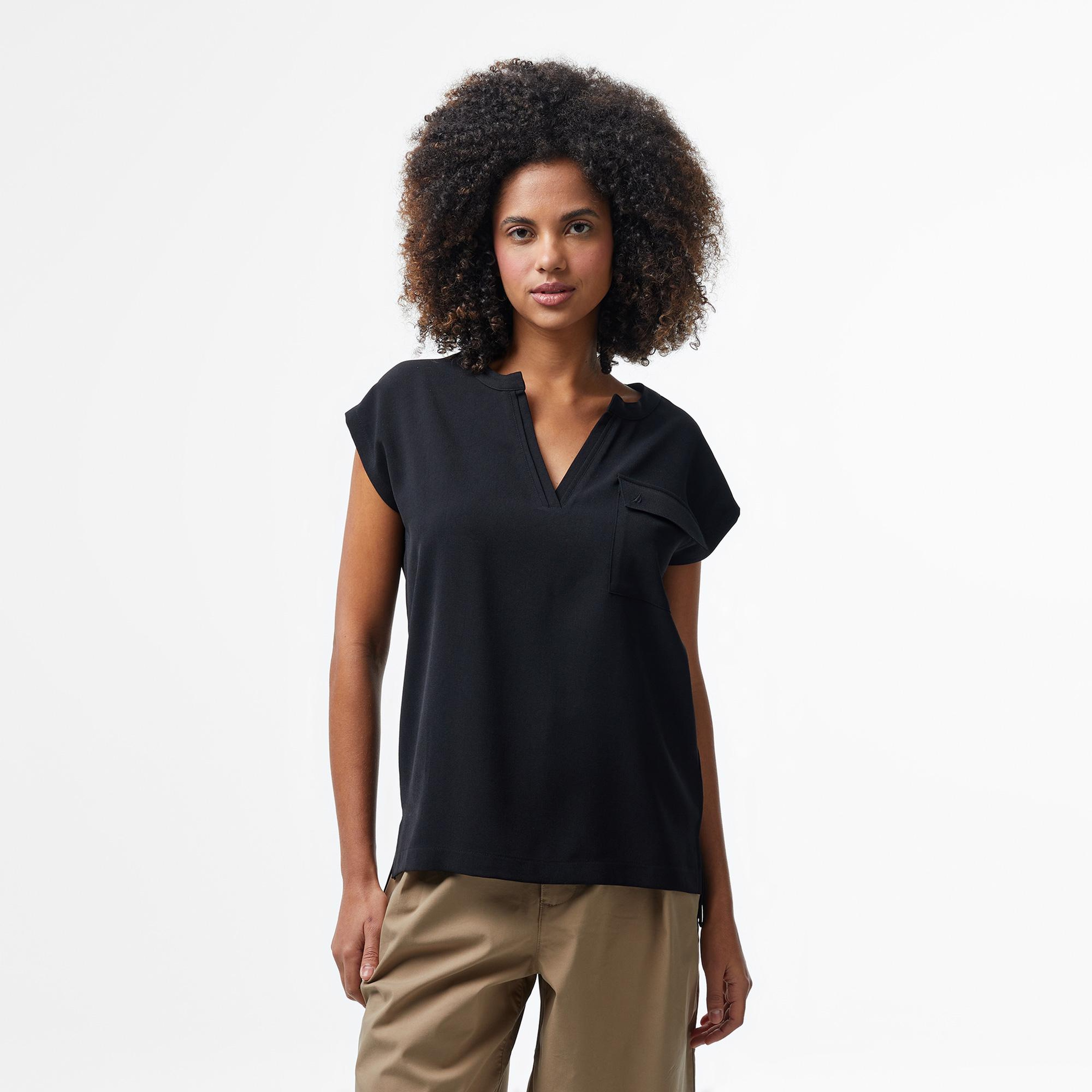 Nautica Kadın Siyah Relaxed Fit Gömlek