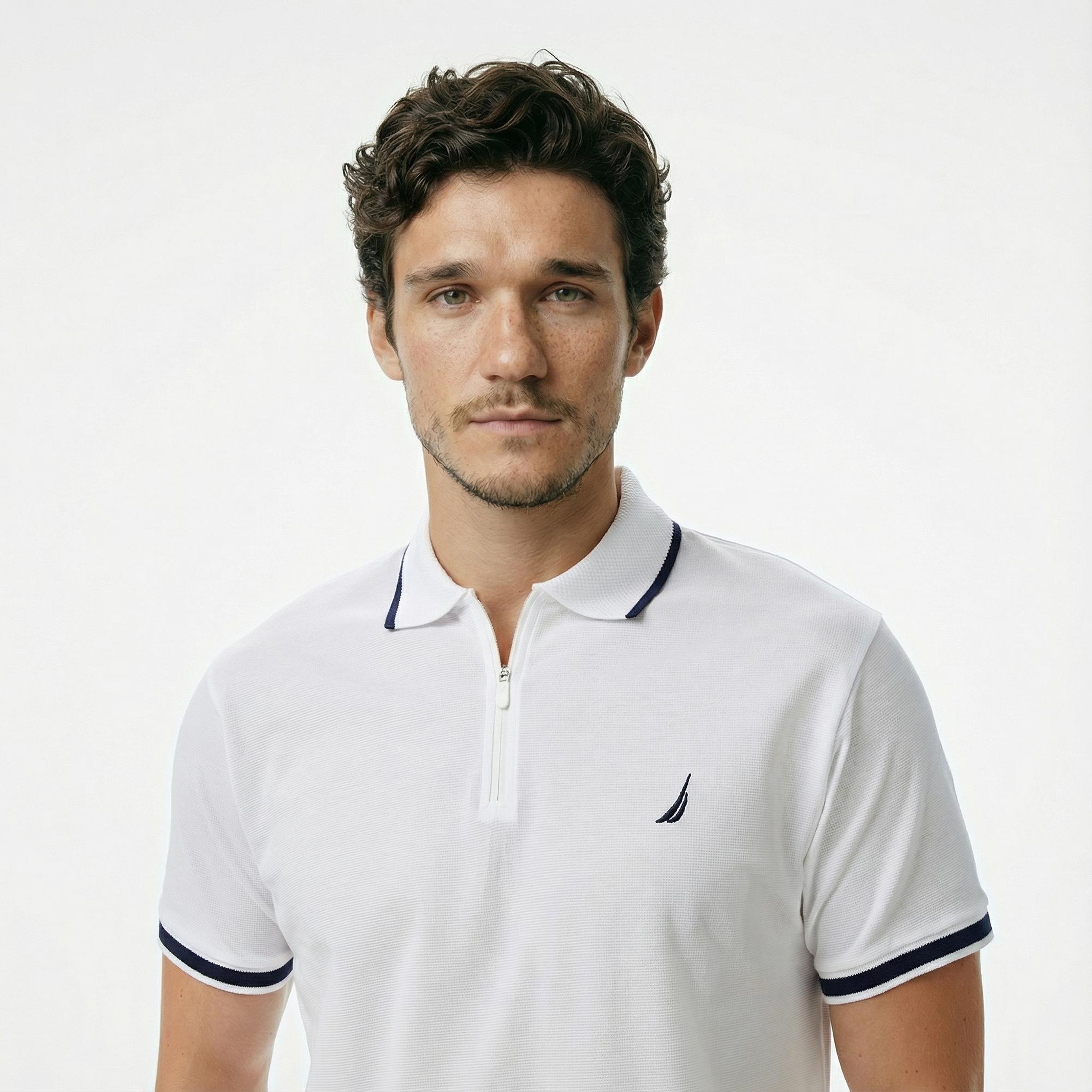 Nautica Erkek Beyaz Classic Fit Polo Yaka T-Shirt