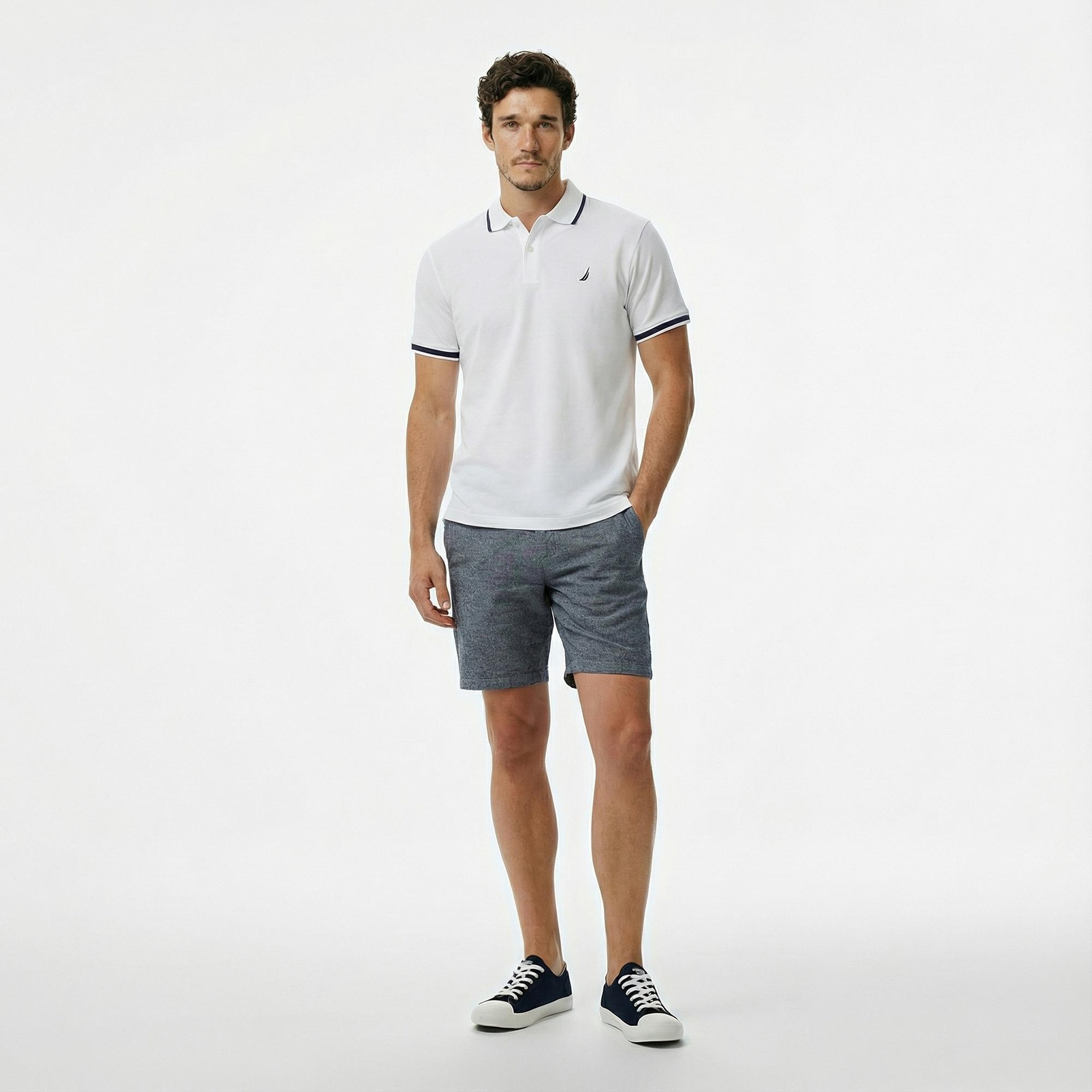 Nautica Erkek Beyaz Classic Fit Polo Yaka T-Shirt
