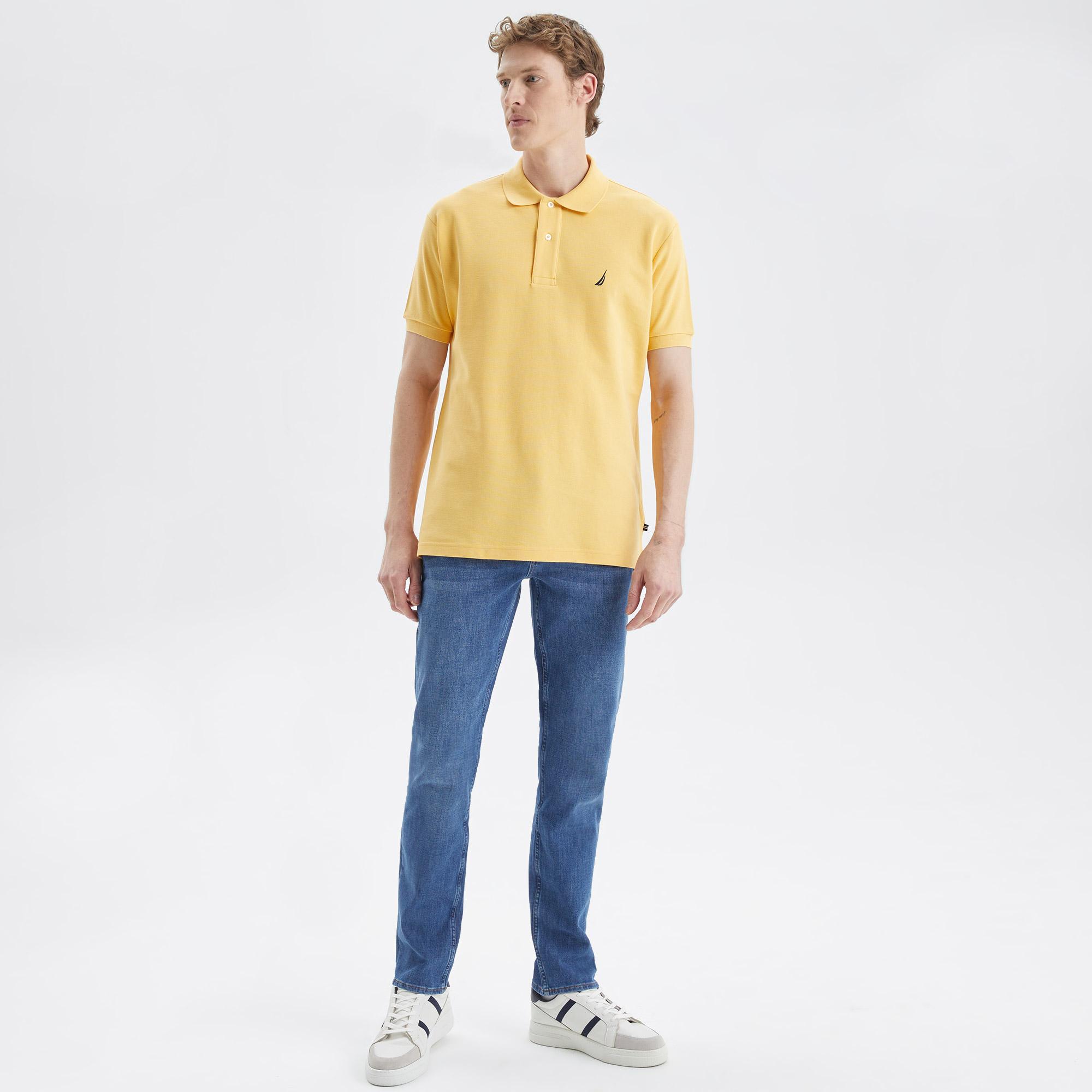 Nautica Erkek Sarı Classic Fit Kısa Kollu Polo Yaka T-Shirt